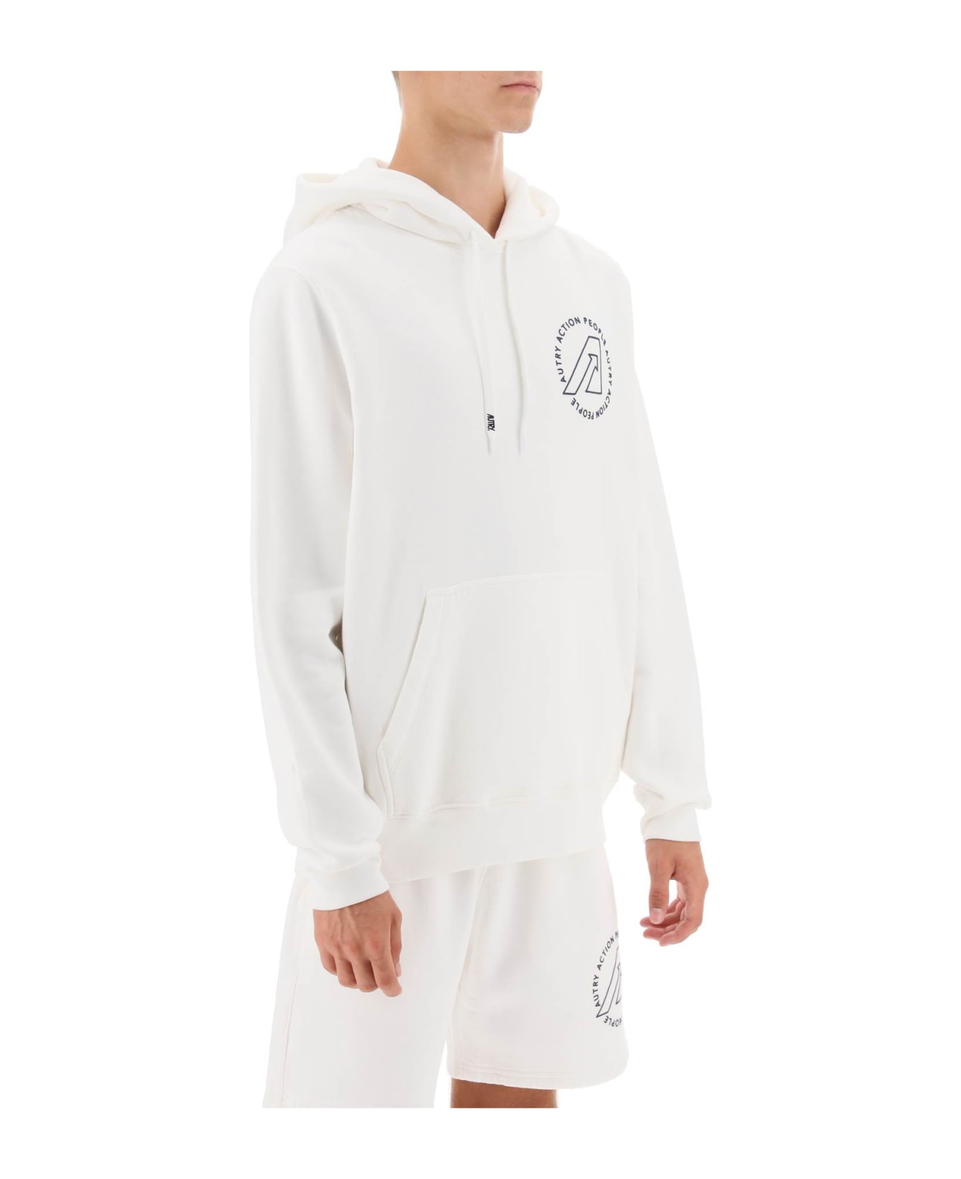 Autry Logo Print Hoodie - WHITE (White)