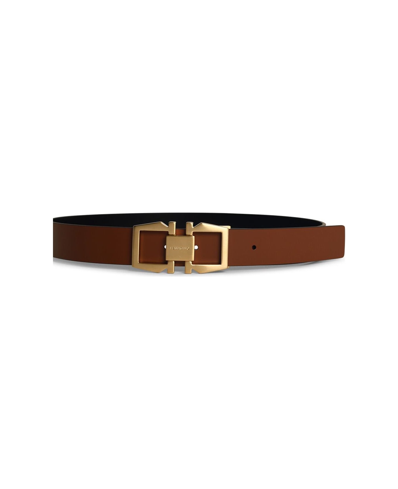 Ferragamo Reversible Brown Leather Belt - Brown