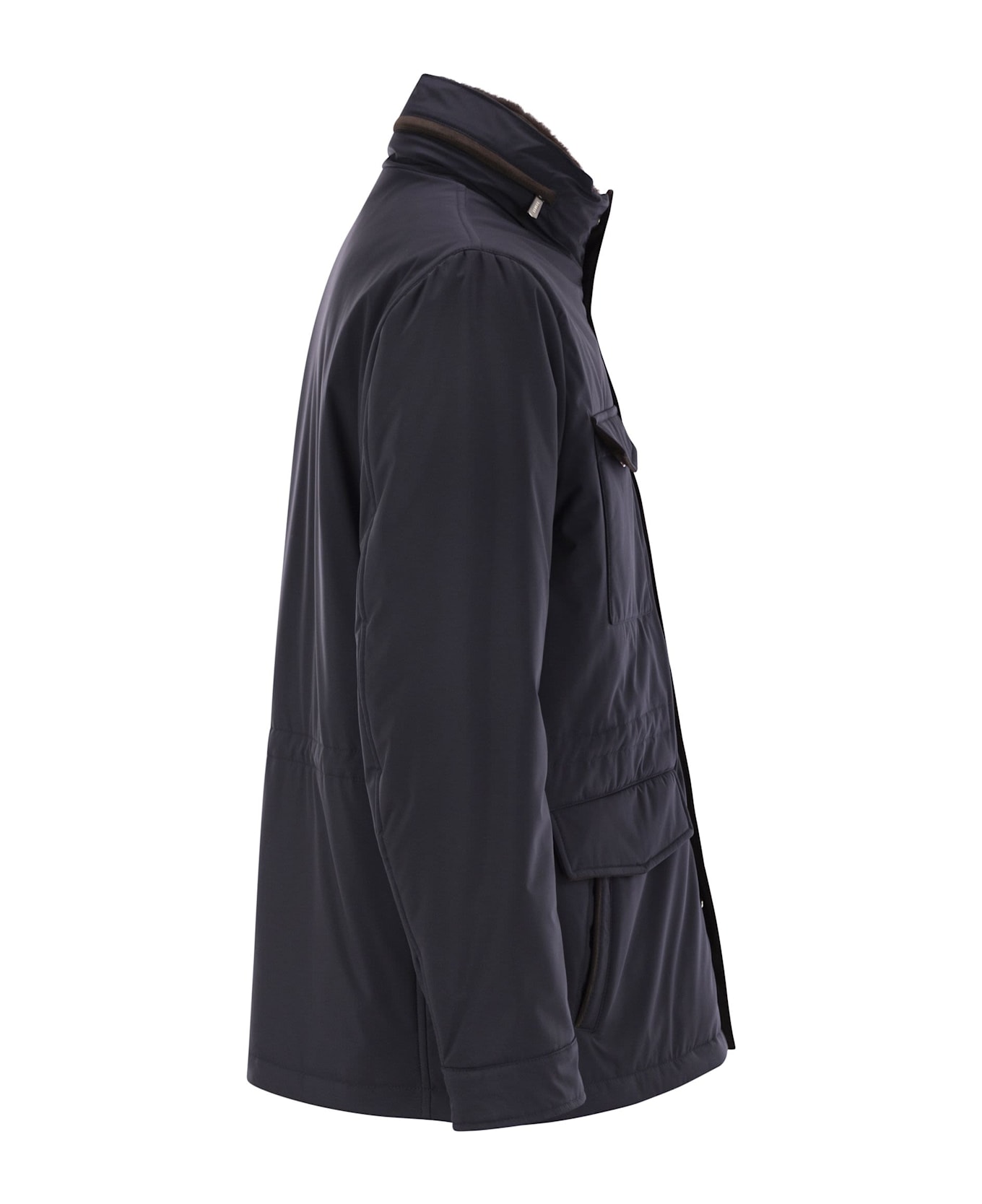 Fedeli Trieste - Rain Jacket And Shearling. - Blue