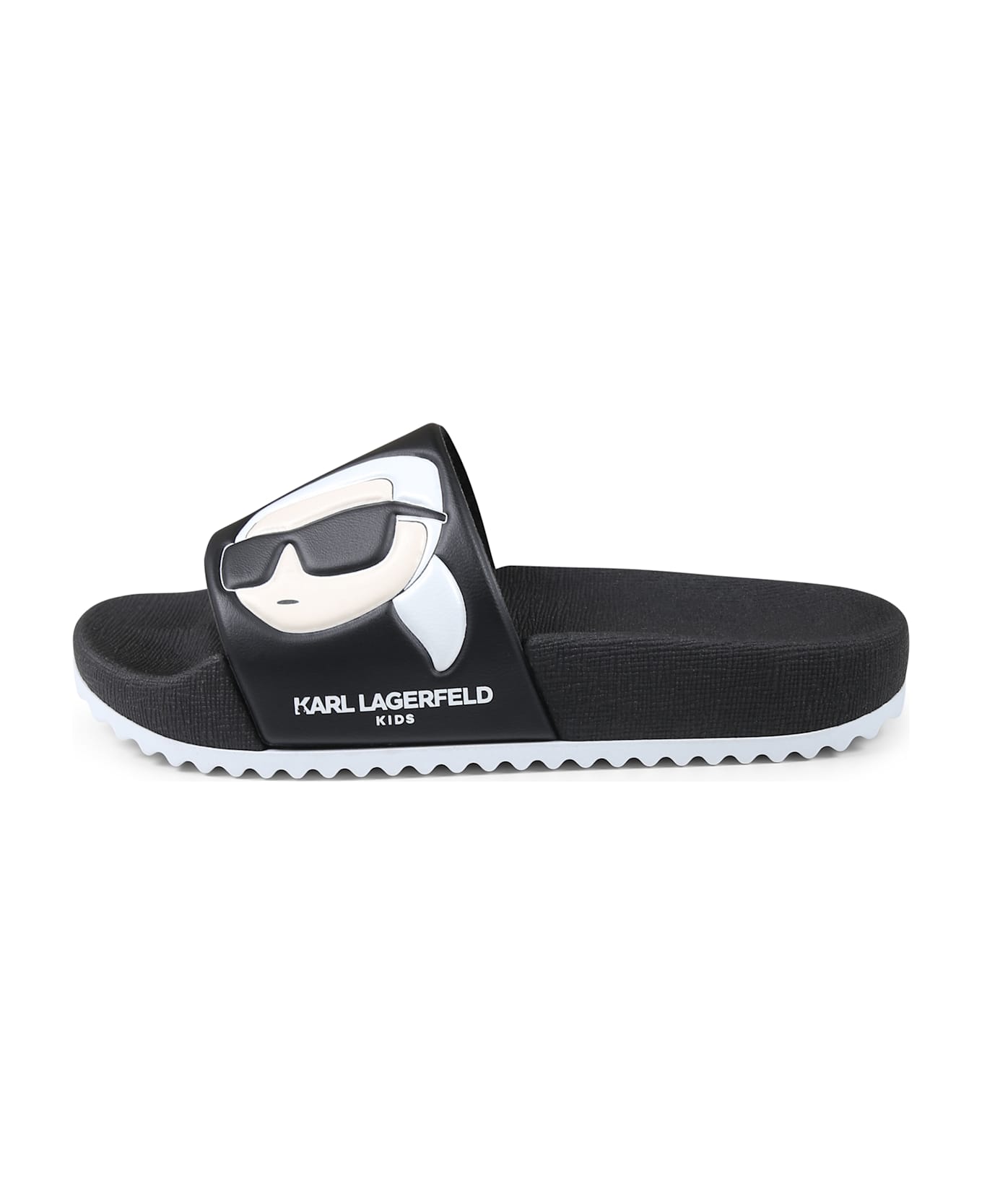 Karl Lagerfeld Kids Black Slippers For Kids With Karl Lagerfeld - Black