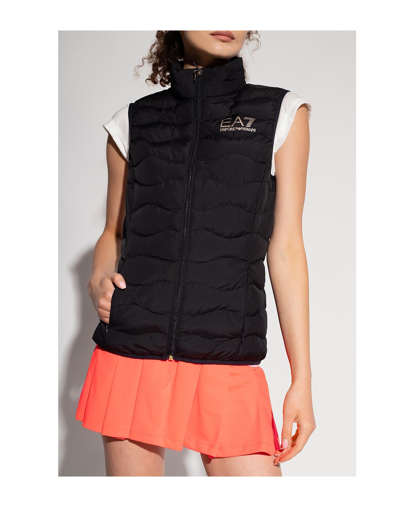 EA7 Emporio Armani Insulated Vest With Logo - Black