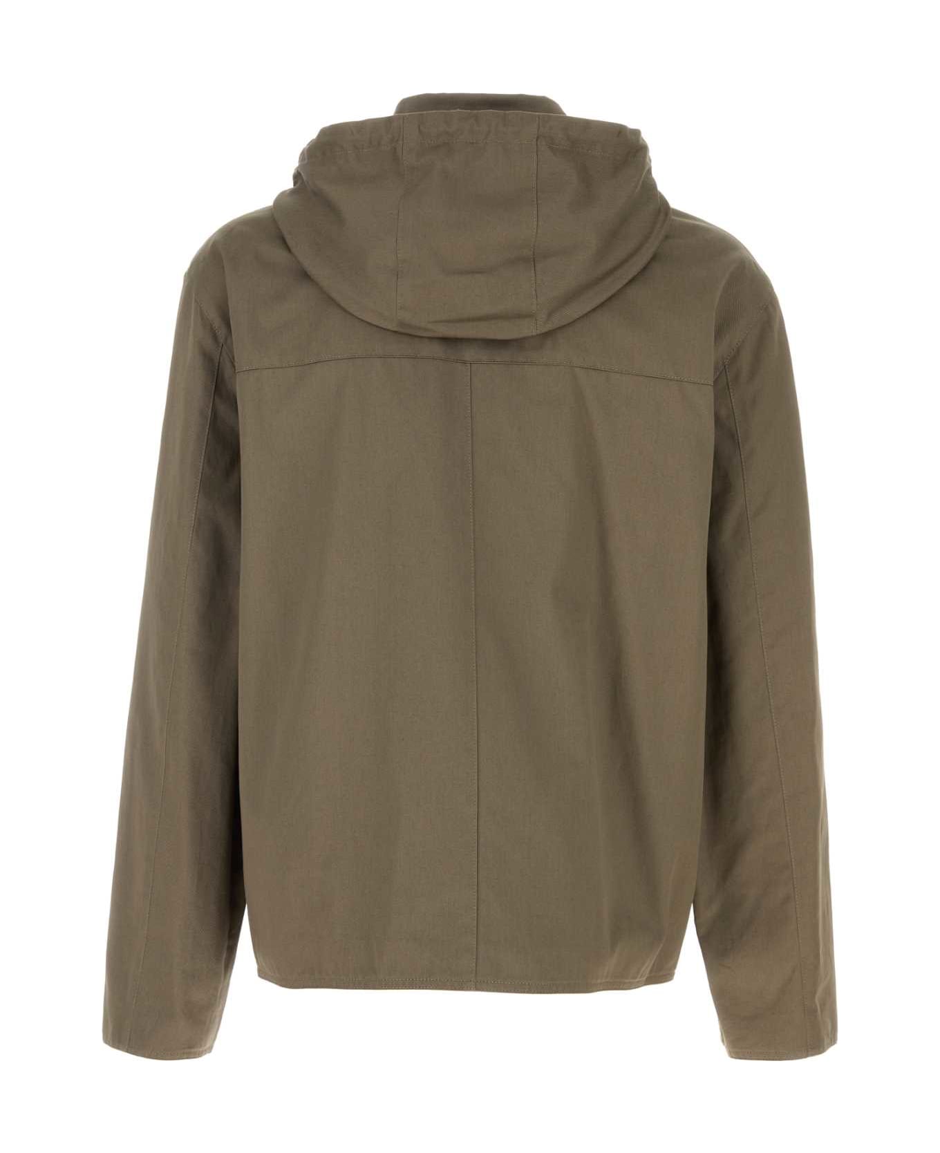 Loewe Khaki Cotton Jacket - KHAKIBROWN