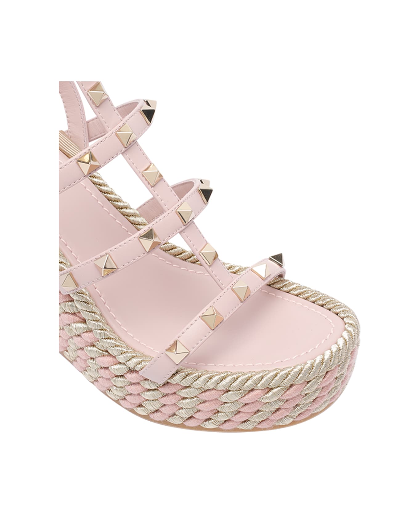 Valentino Garavani Rockstud Wedged Sandals - Pink