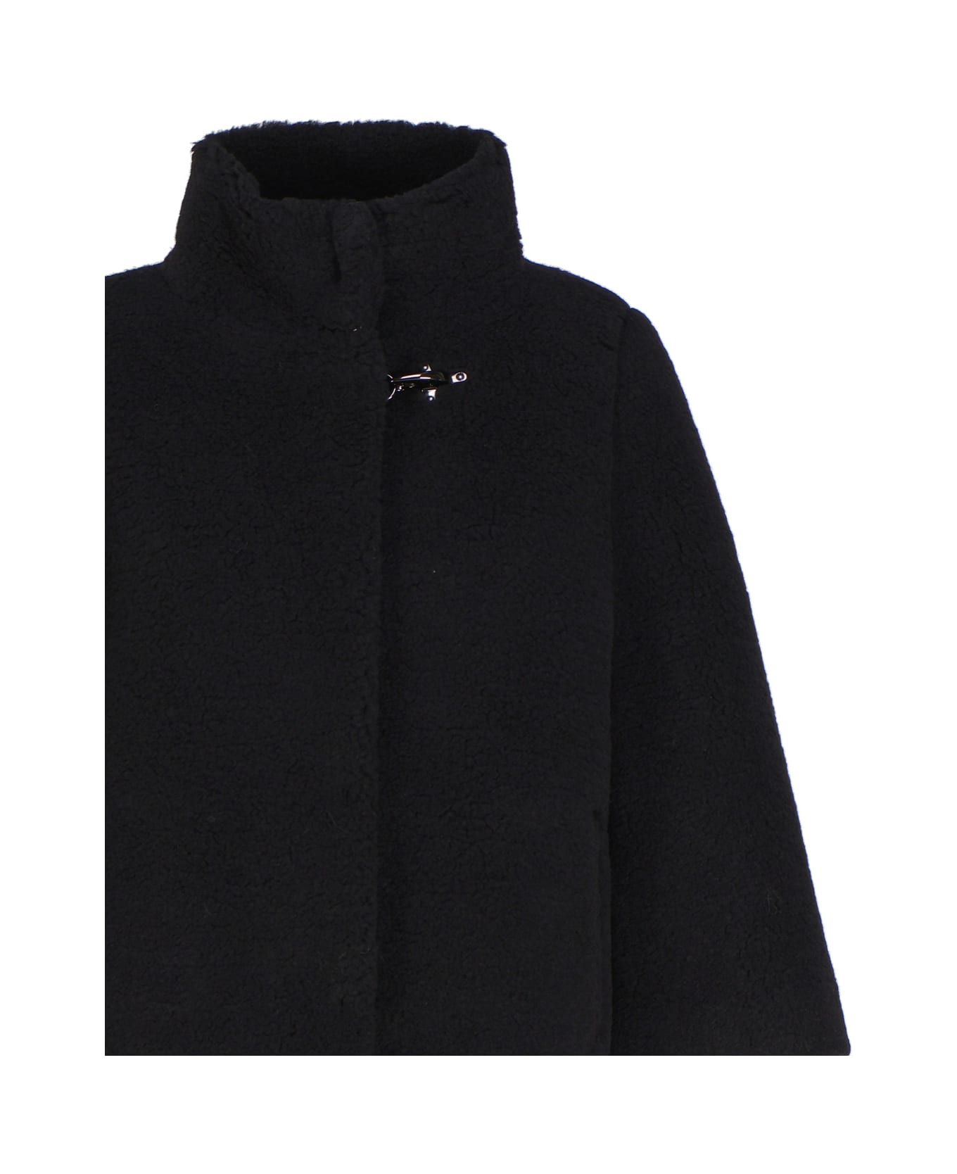 Fay Cape With Wide High Neck And Hook Fay - BLACK
