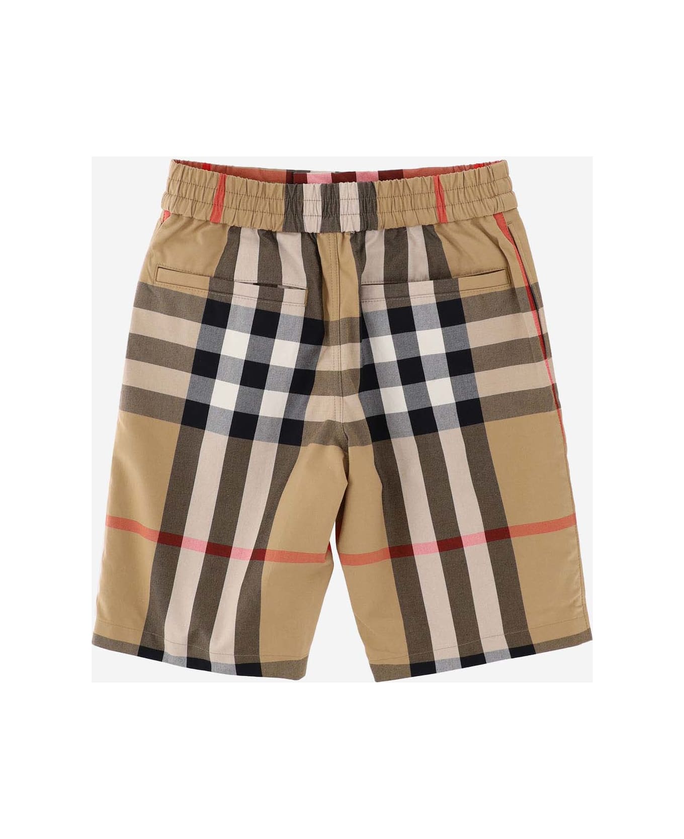 Burberry Cotton Short Pants With Check Pattern - Red