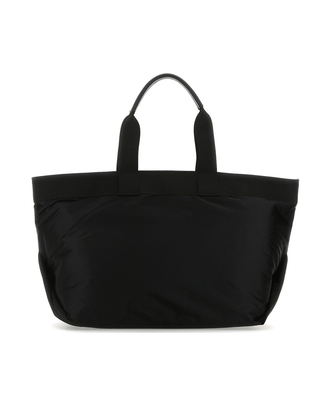 Palm Angels Black Fabric Shopping Bag - Nero/bianco トートバッグ