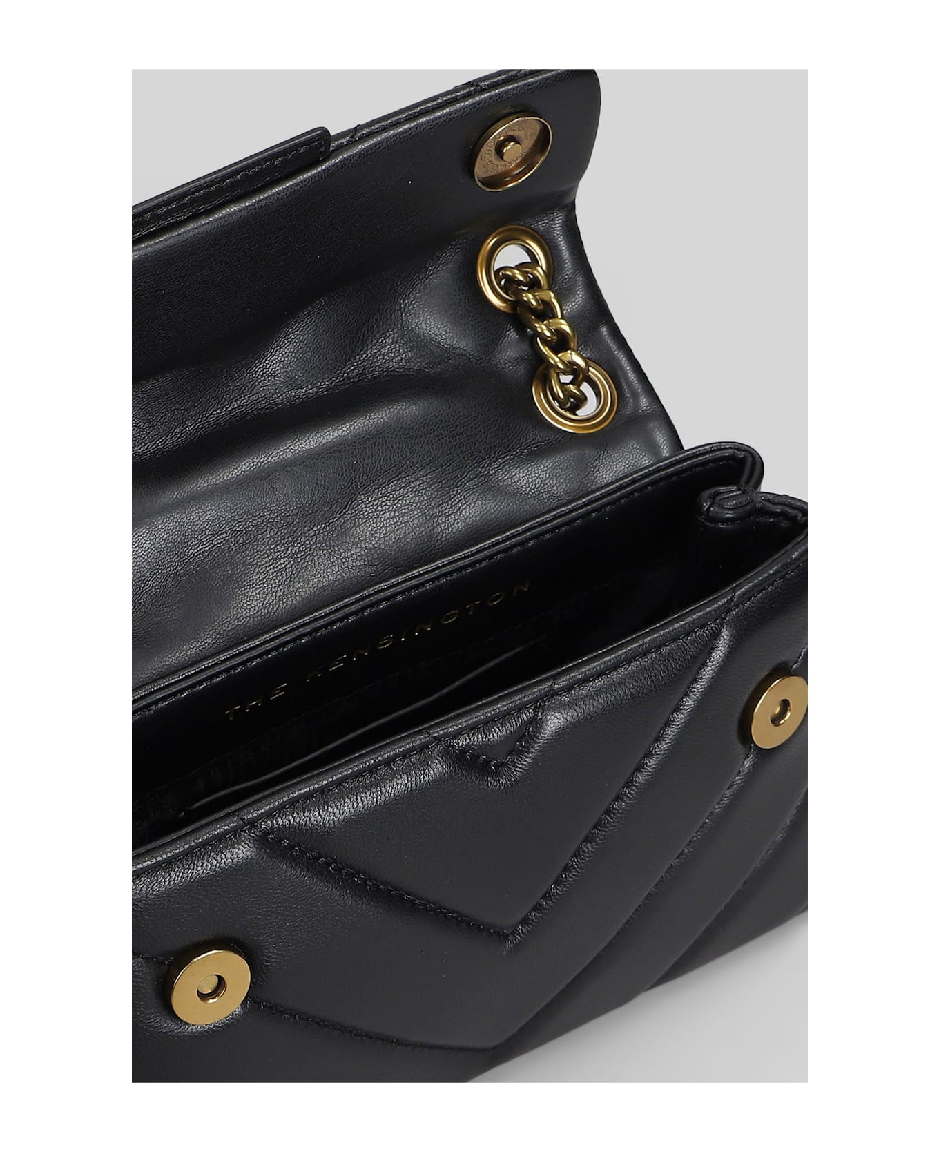 Kurt Geiger Mini Kensington X Shoulder Bag In Black Leather - black