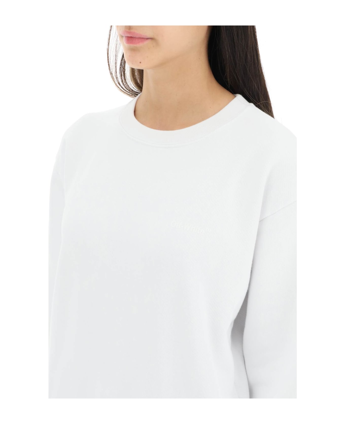 Off-White Diag Print Sweatshirt - WHITE (White)