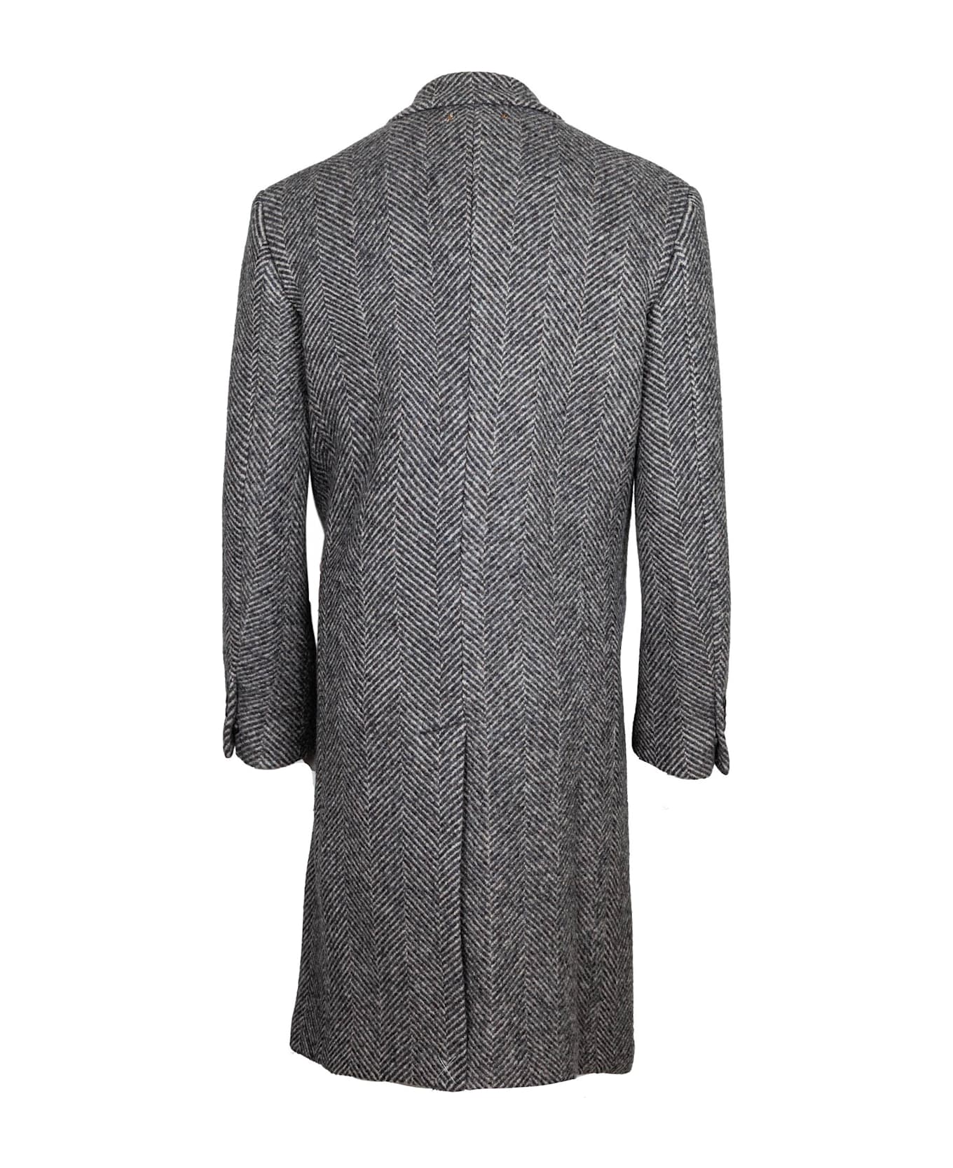 Golden Goose Wool Coat In Beige And Grey - BEIGE