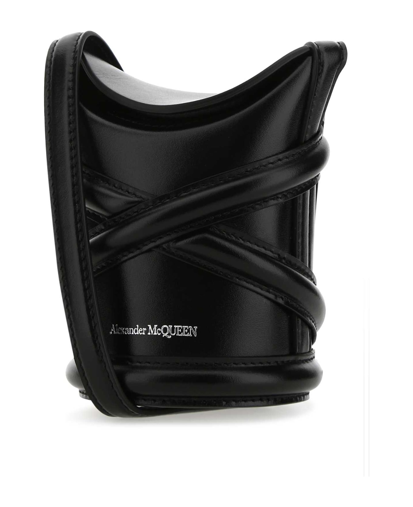 Alexander McQueen Black Leather Mini The Curve Bucket Bag - 1000