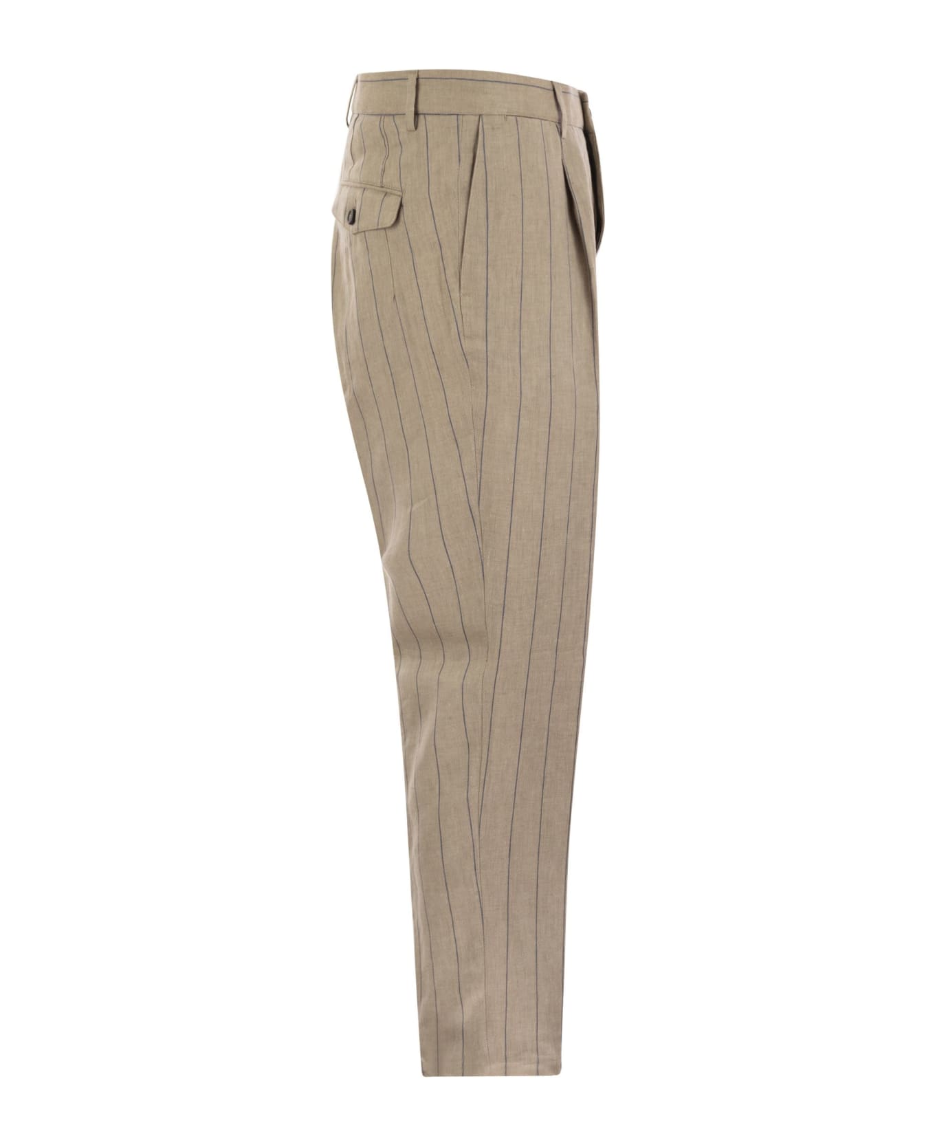 Peserico Pure Linen Chino Trousers - Rope ボトムス