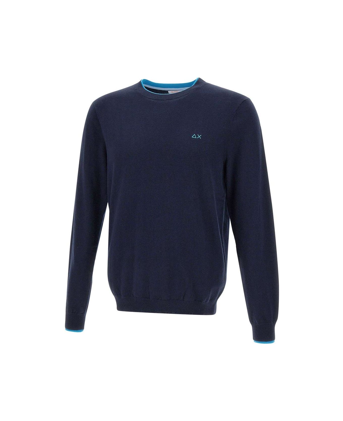 Sun 68 Logo Detailed Crewneck Jumper Sun 68 - BLUE