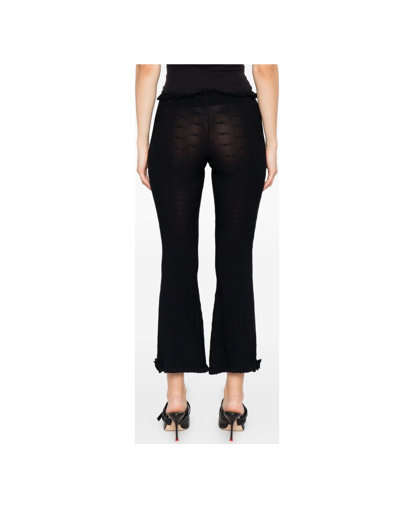 Balenciaga Flared Capri Trousers - Black