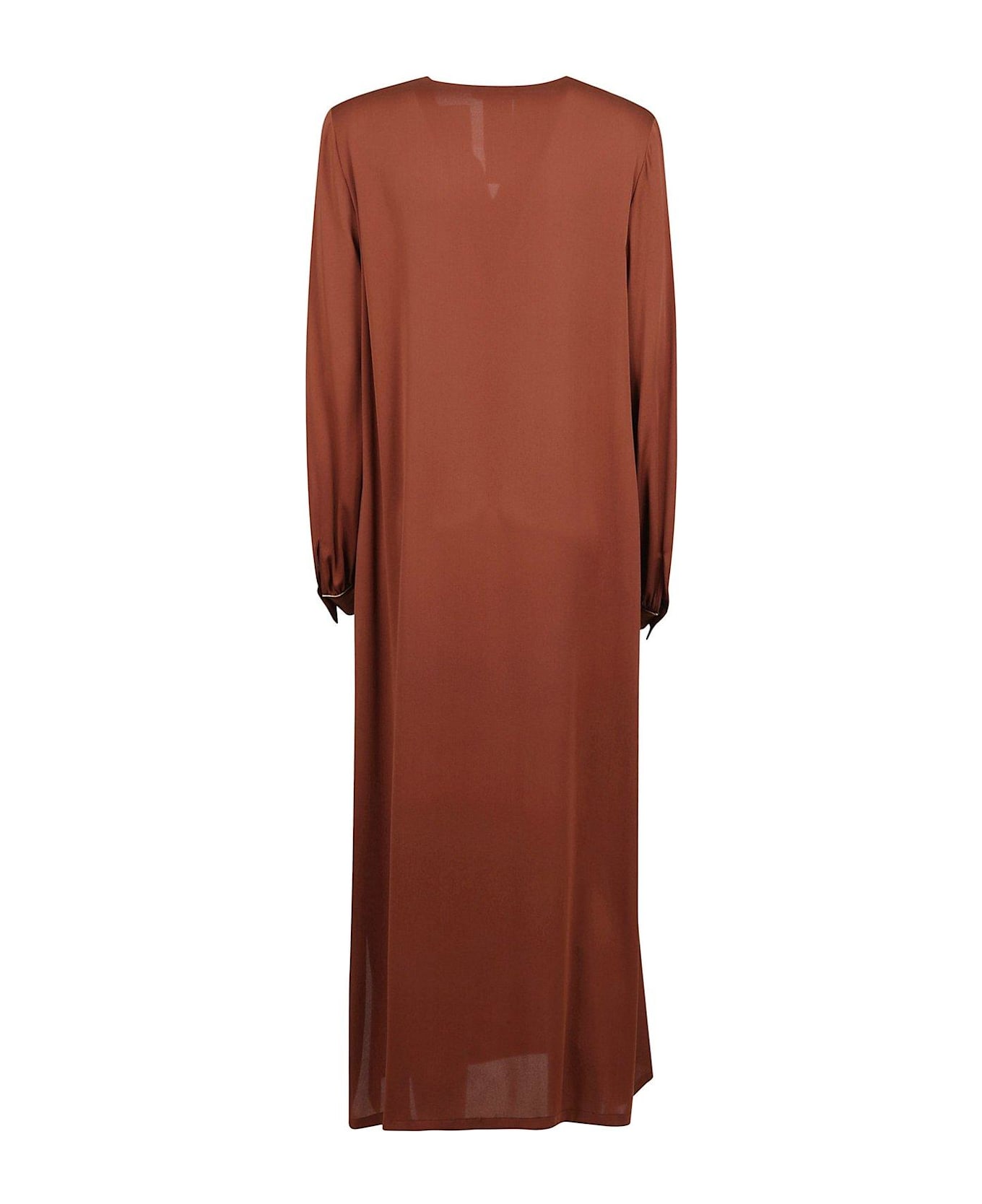 Max Mara Sansone V-neck Long-sleeved Dress - Marrone