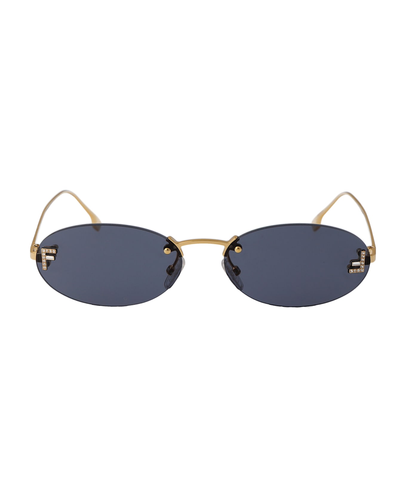 Fendi Eyewear Fendi First Crystal Sunglasses - 30V Shiny Endura Gold / Blue