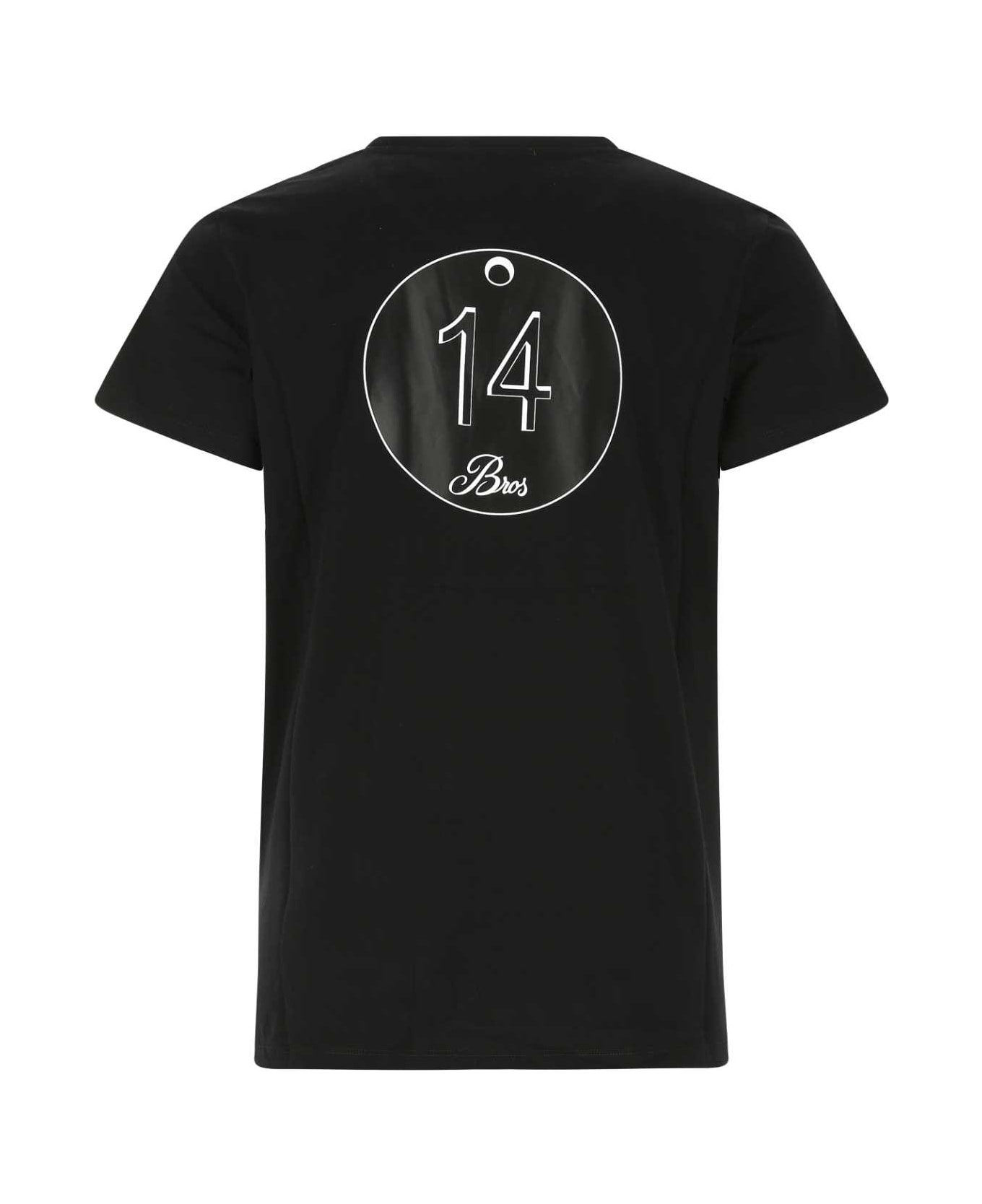 14 Bros Black Cotton T-shirt - 900 シャツ