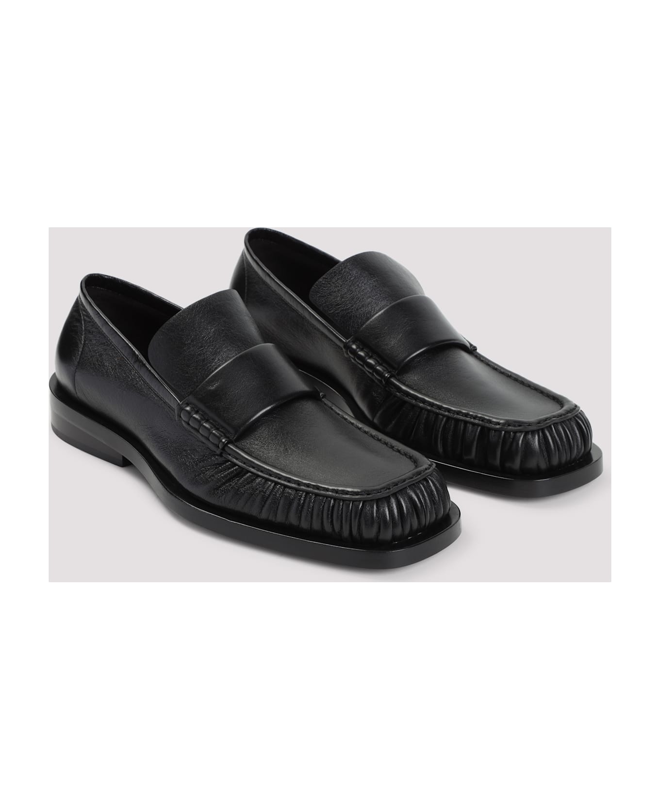 Jil Sander Black Leather Loafers - BLACK