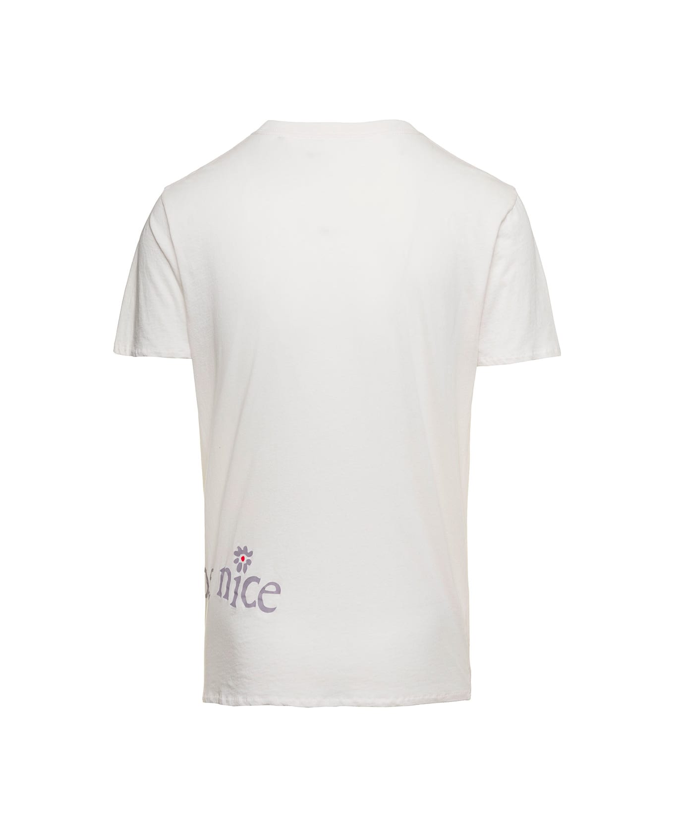 ERL White Crewneck T-shirt With Venice Print In Cotton - White