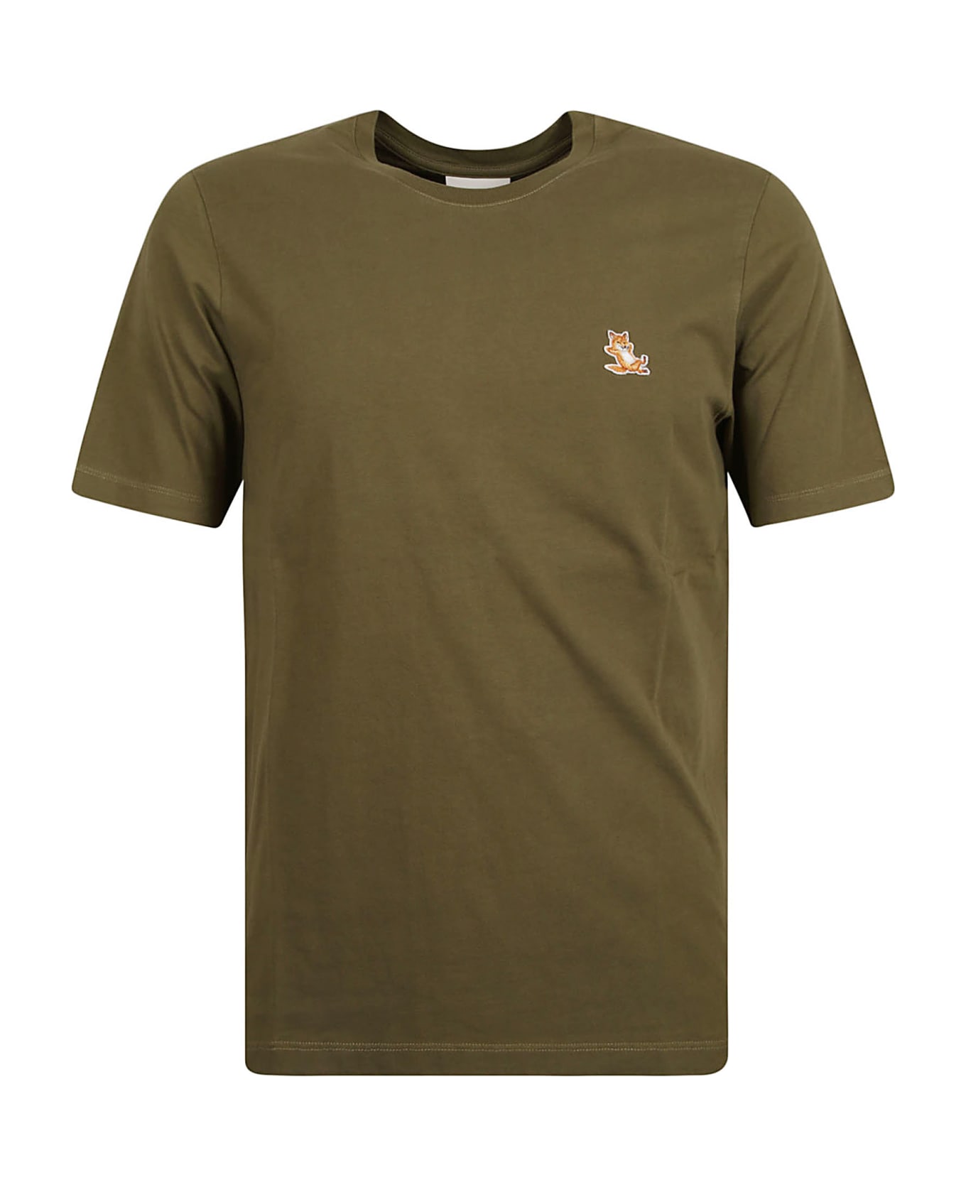 Maison Kitsuné Logo Round Neck T-shirt - Military Green
