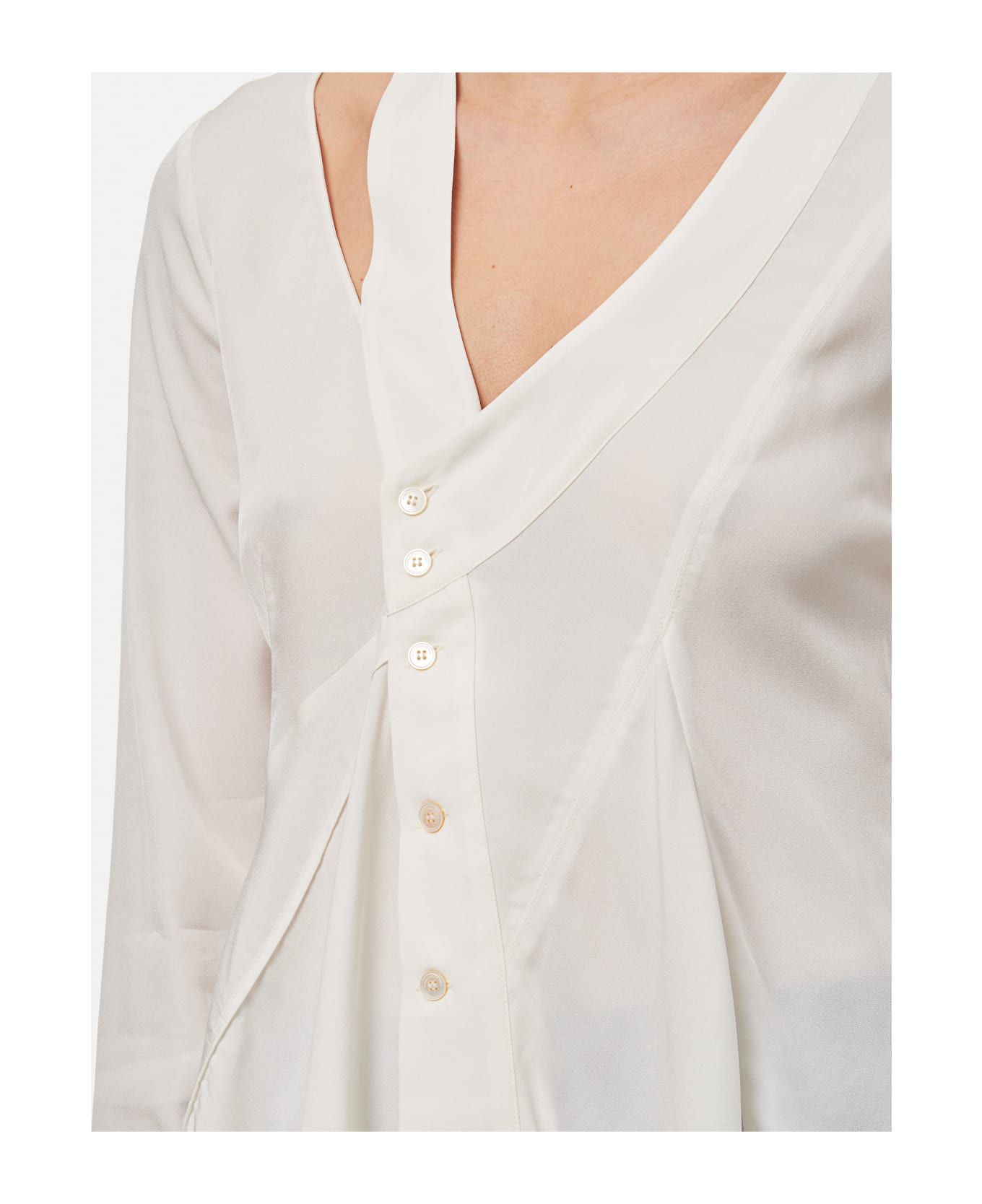Stella McCartney Asymmetric Seam Detailed Shirt - White