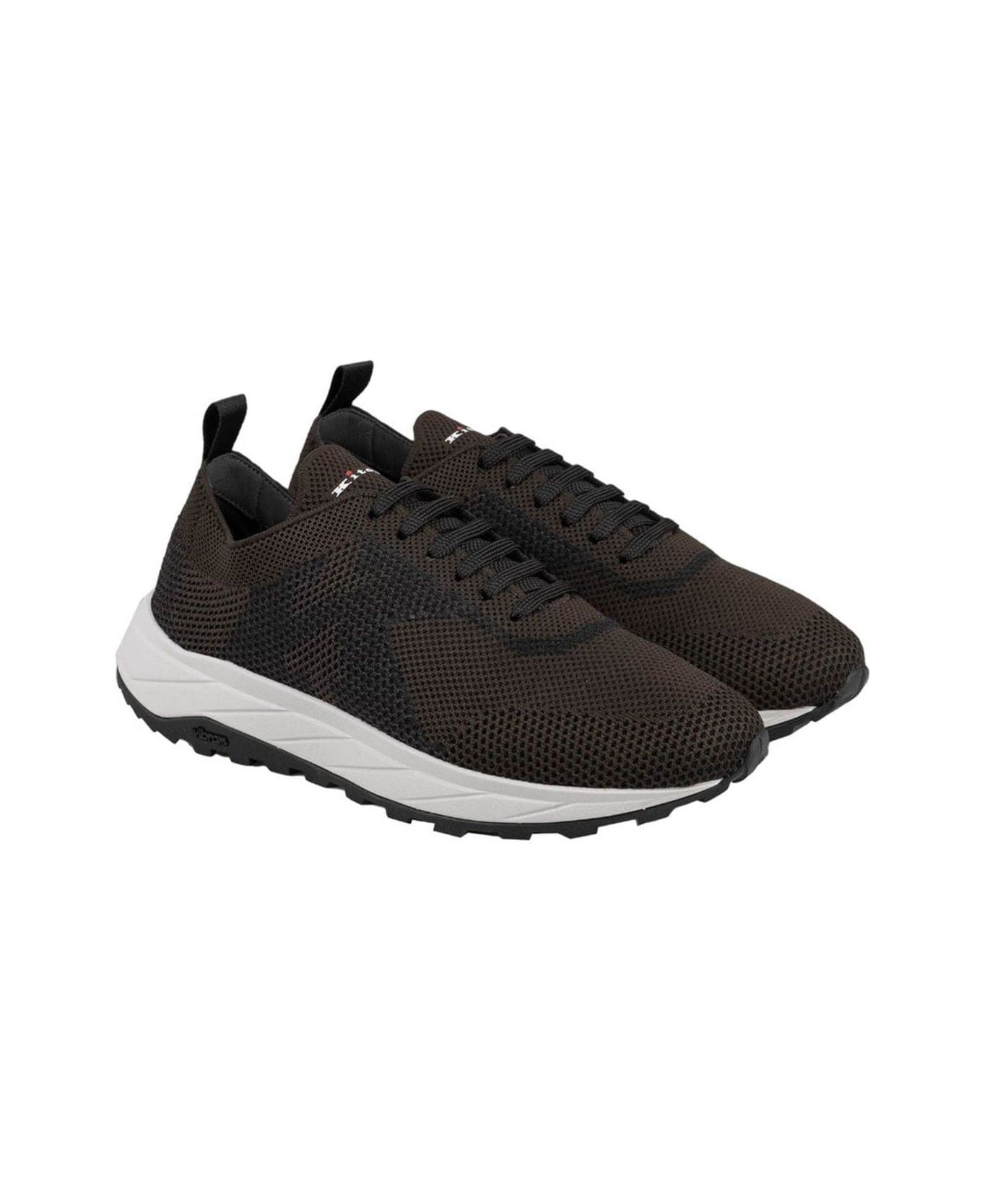 Kiton Knitted Lace-up Sneakers - Brown