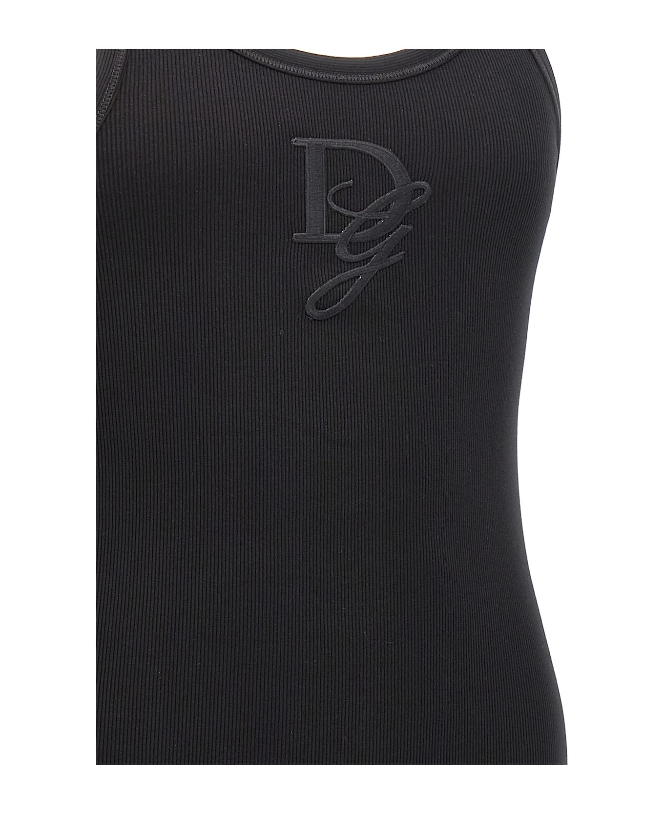 Dolce & Gabbana Logo Embroidery Tank Top - Black