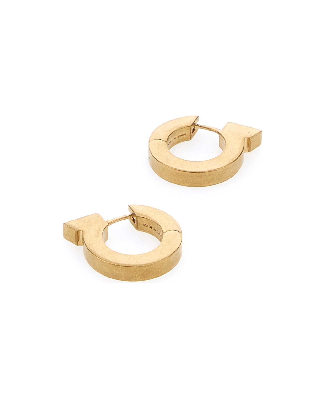 Ferragamo Gold Metal Gancini Earrings - OROMATT