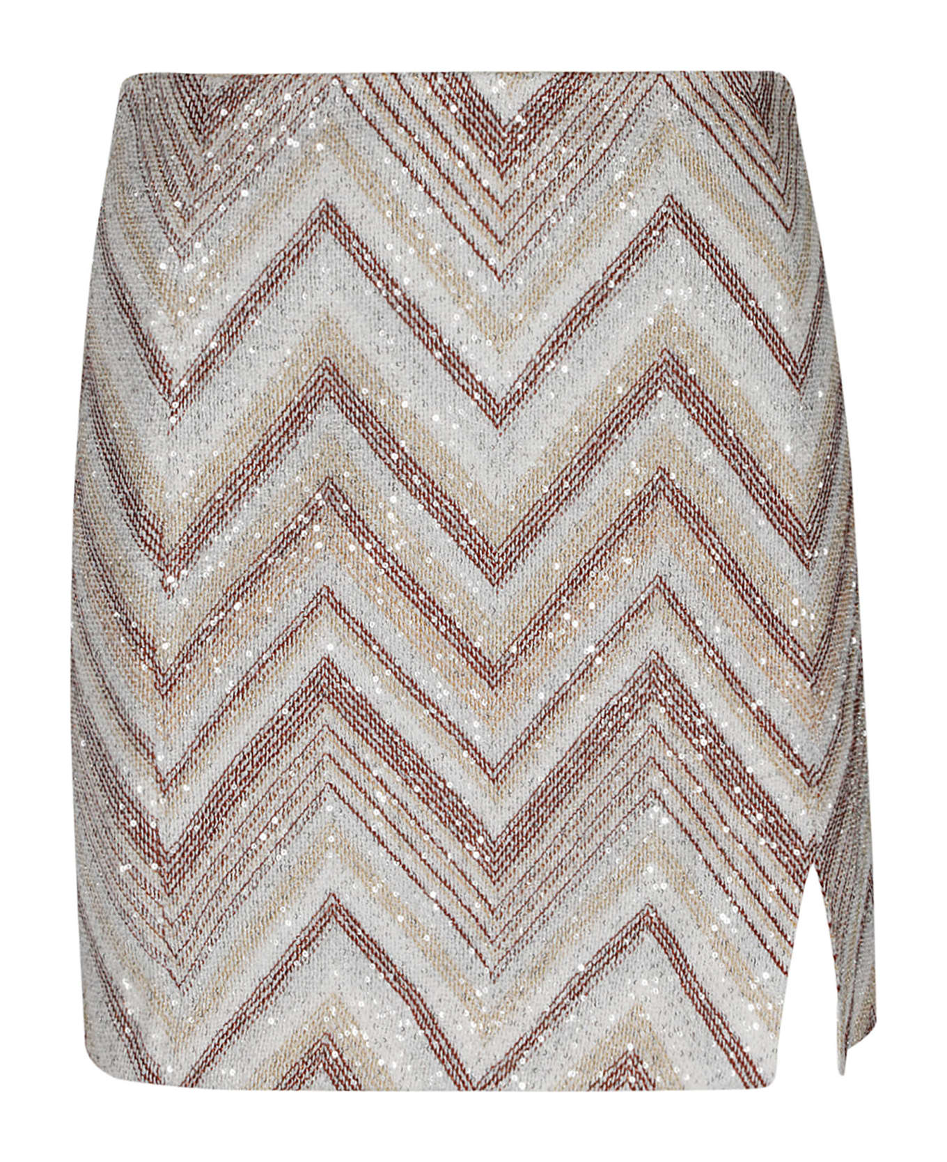 Missoni Zig-zag Stripe Pattern Embellished Short Skirt - Multicolor