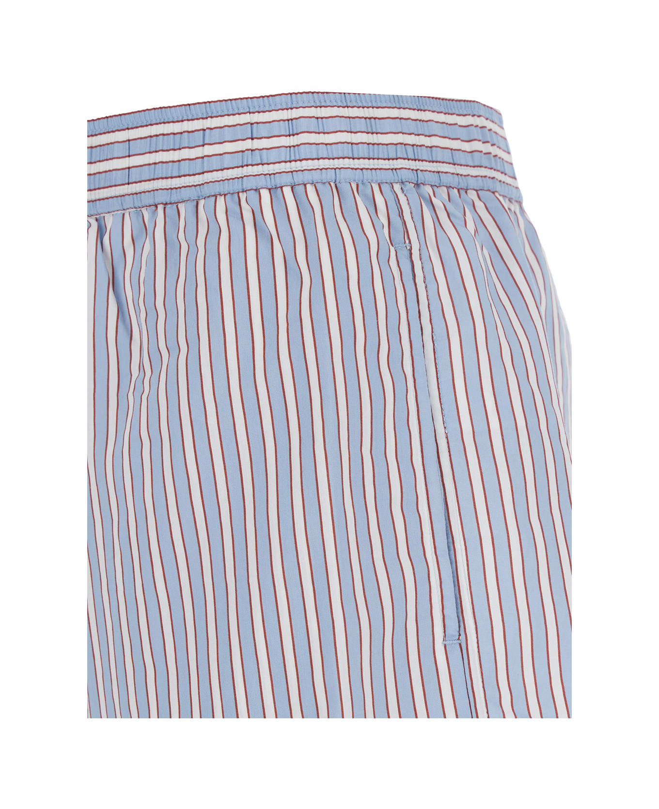 Ganni Yarn Dyed Striped Shorts - Violet