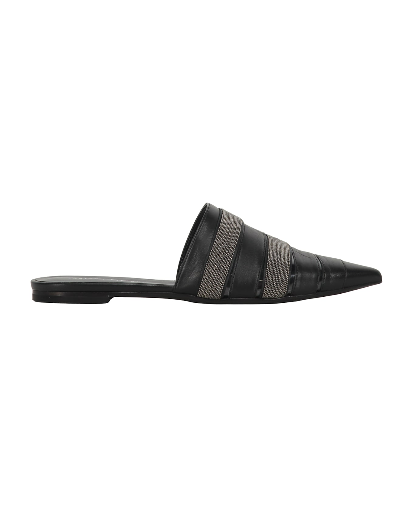 Fabiana Filippi Leather Mules - black