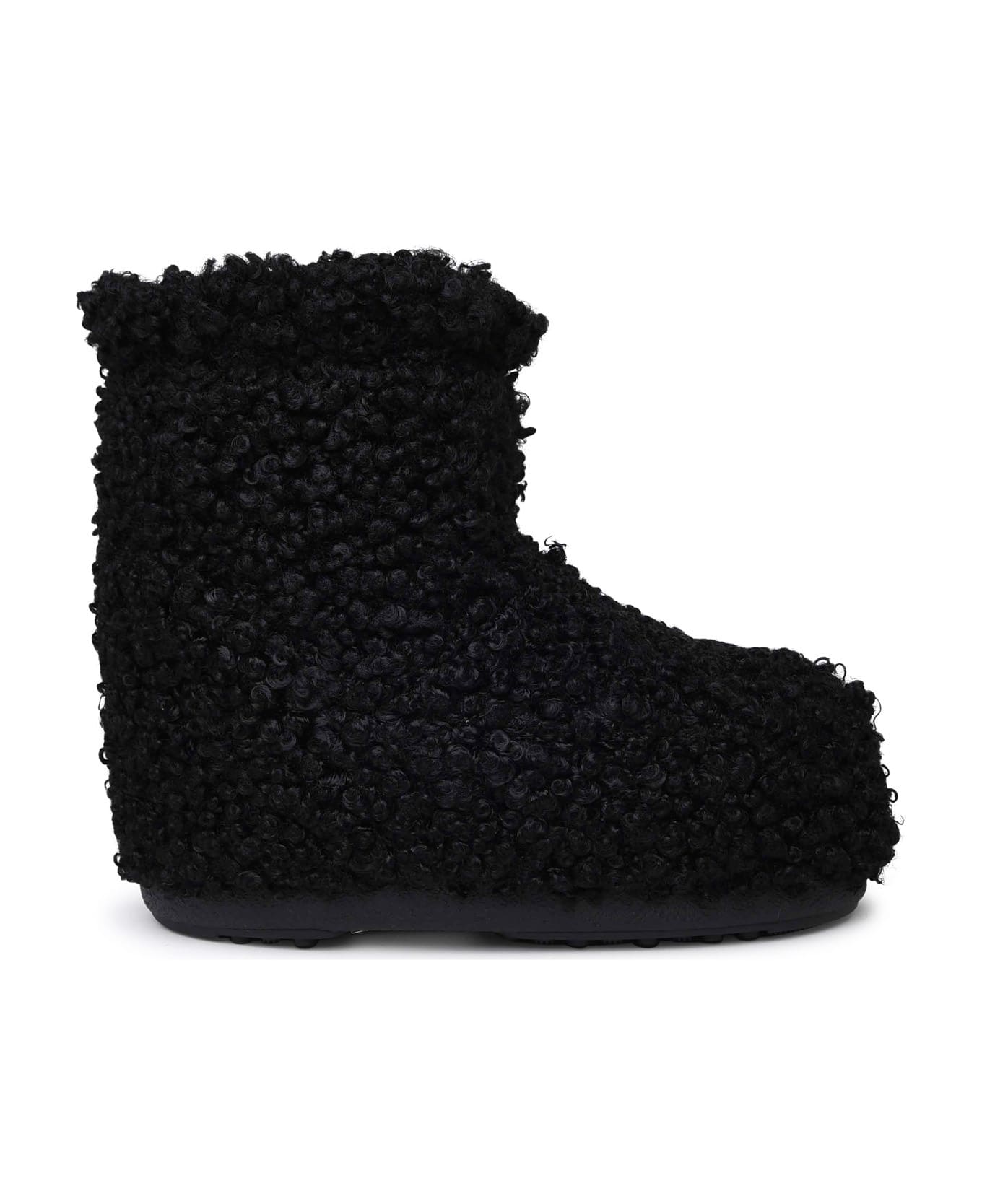 Moon Boot 'low-top Icon Faux' Black Polyester Boots - Black ブーツ