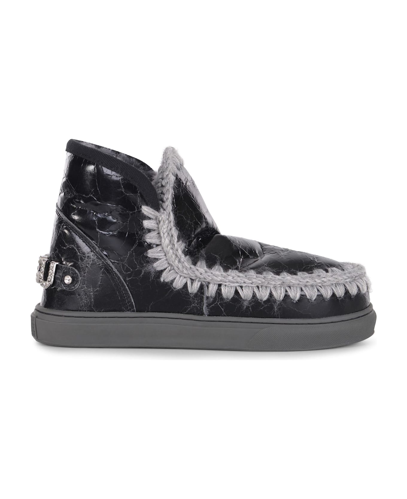 Mou Boots Mou "sneakers Metal Logo" Made In Suede - Black