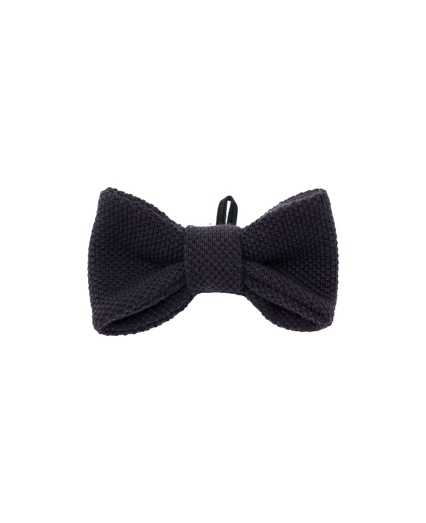 Il Gufo Black Pre-tied Bow Tie In Linen Baby - Blu アクセサリー＆ギフト