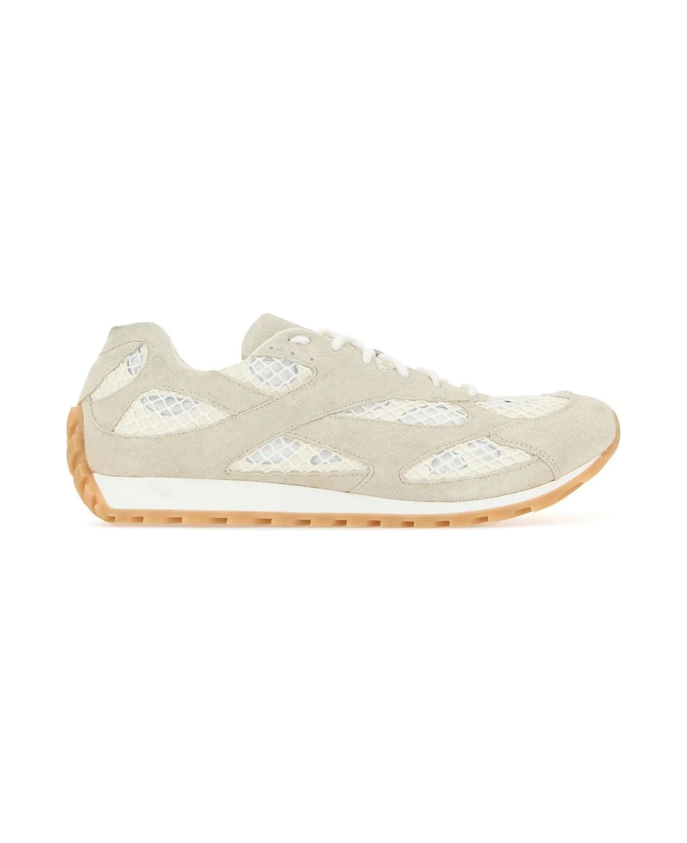 Bottega Veneta Bicolor Mesh And Suede Orbit Sneakers - SEASALT