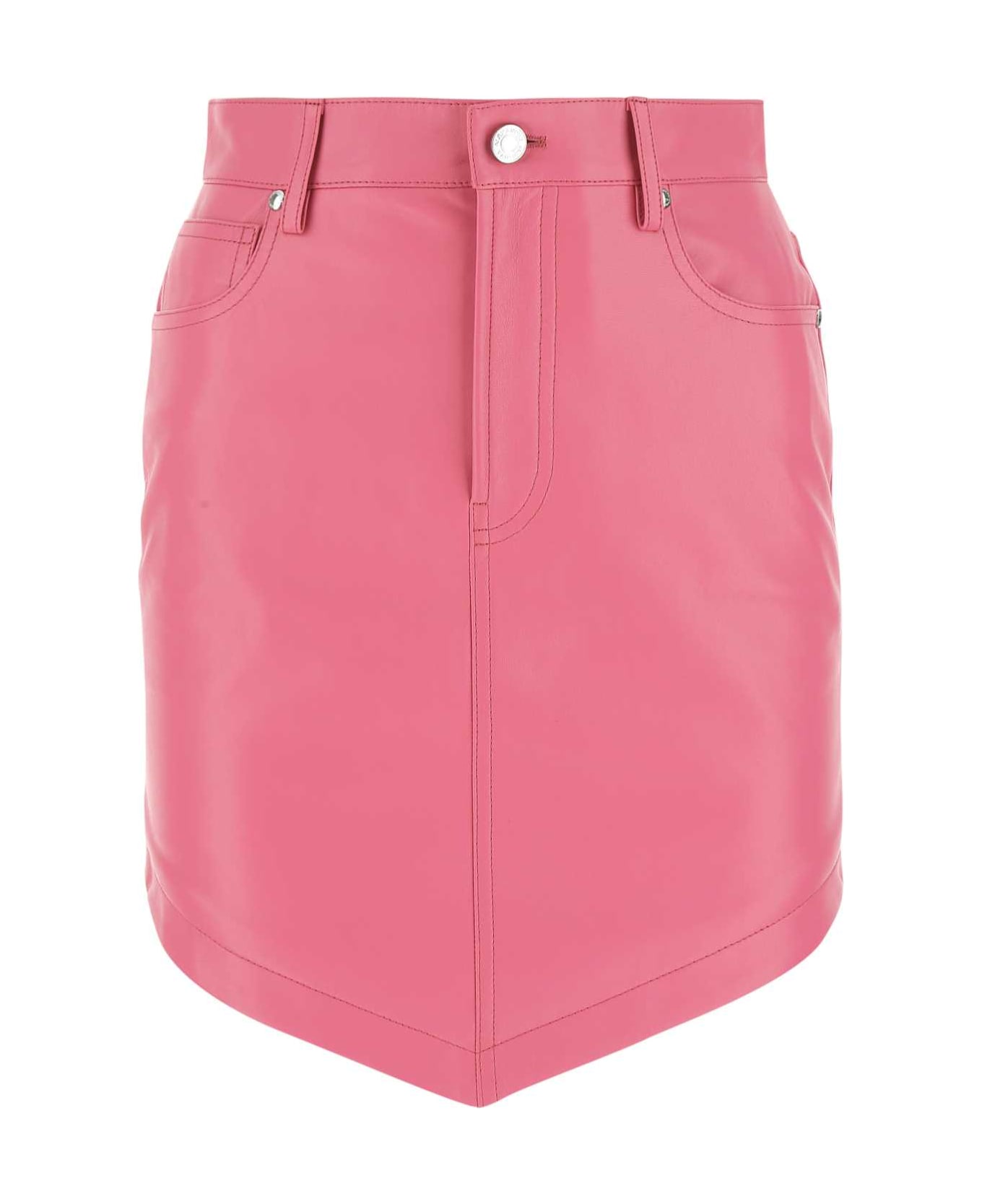 Alexandre Vauthier Dark Pink Leather Mini Skirt - BUBBLEGUM