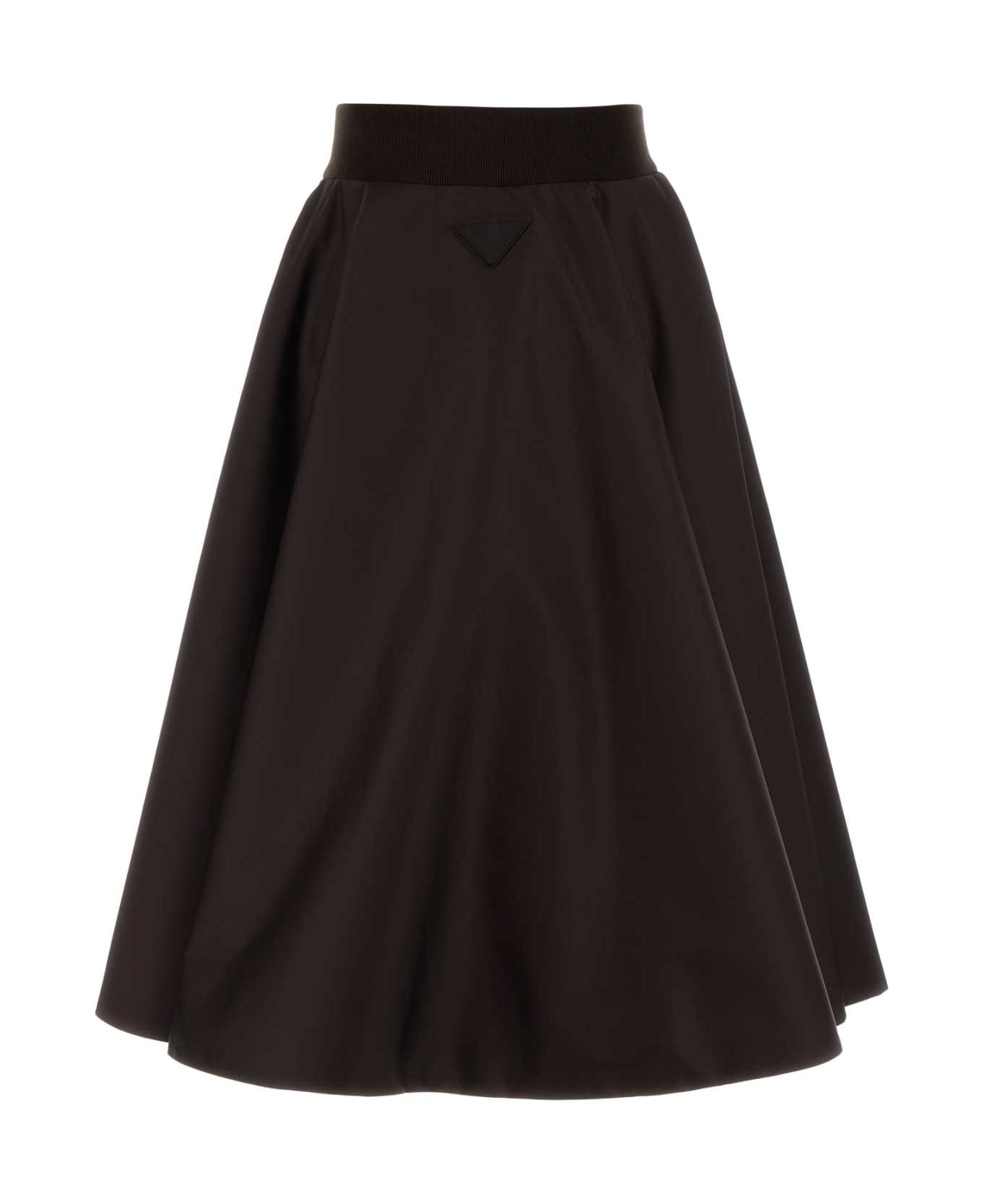 Prada Dark Brown Re-nylon Skirt - MORO