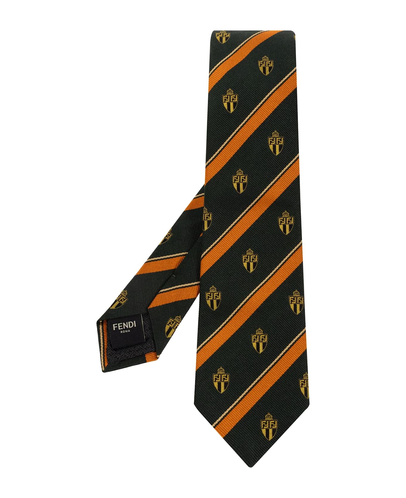 Fendi Silk Tie - Verde+arancione