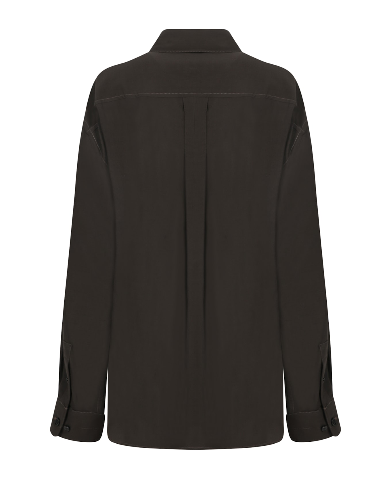 Lemaire Shirt In Brown Viscose - Dark Espresso