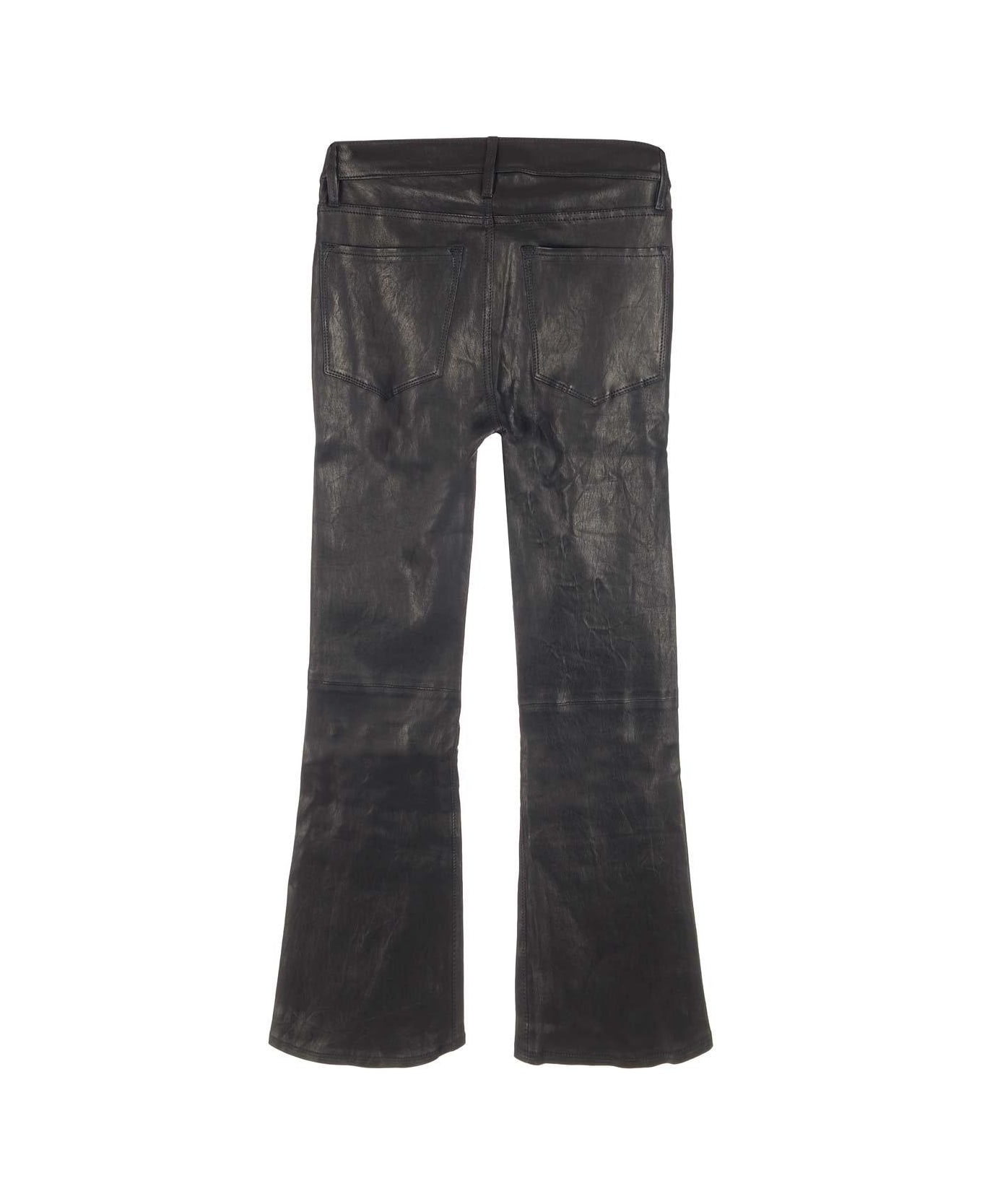 Frame Mid Rise Flared Trousers - Wash Black ボトムス