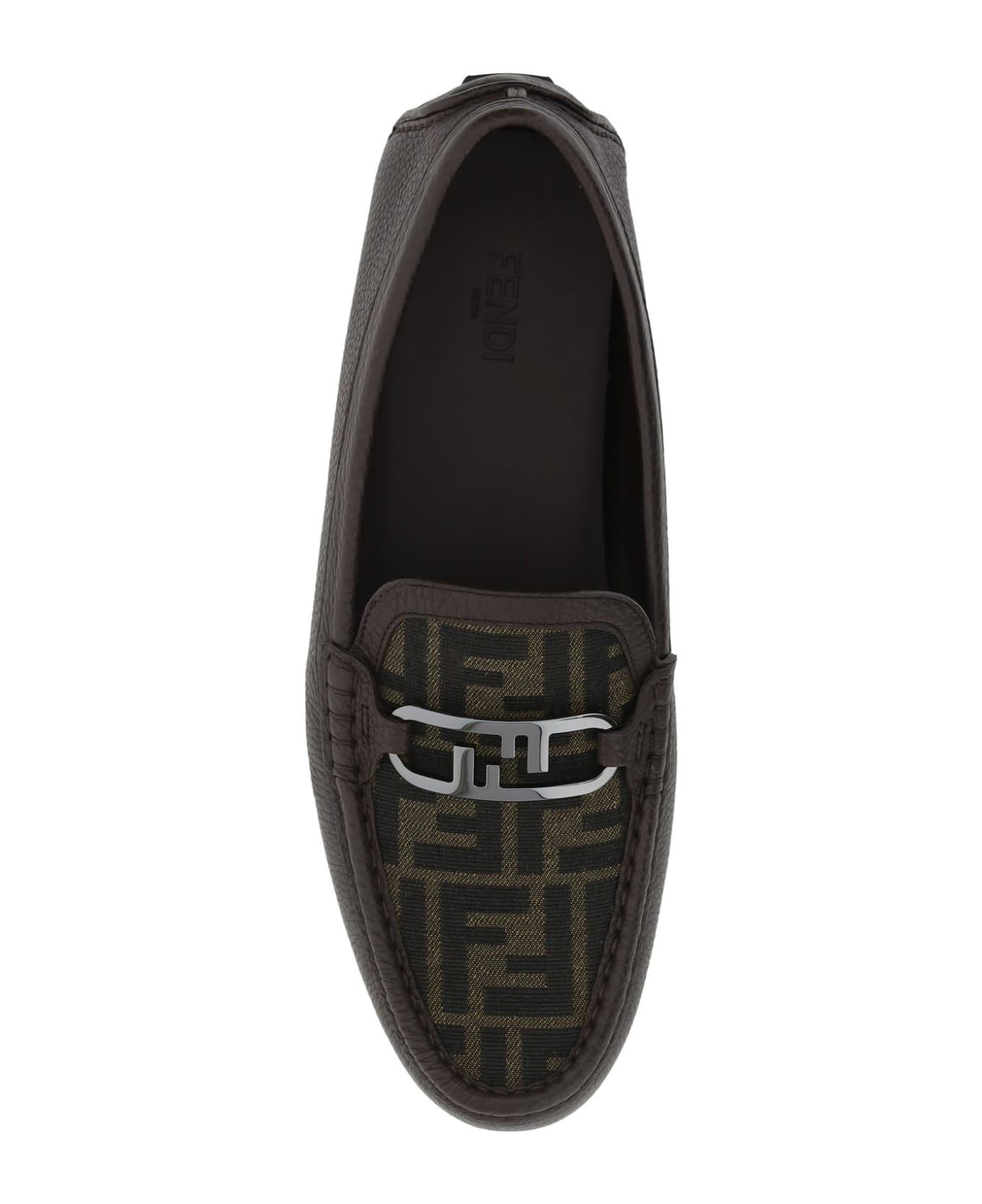 Fendi Leather Monogram Loafers - Brown