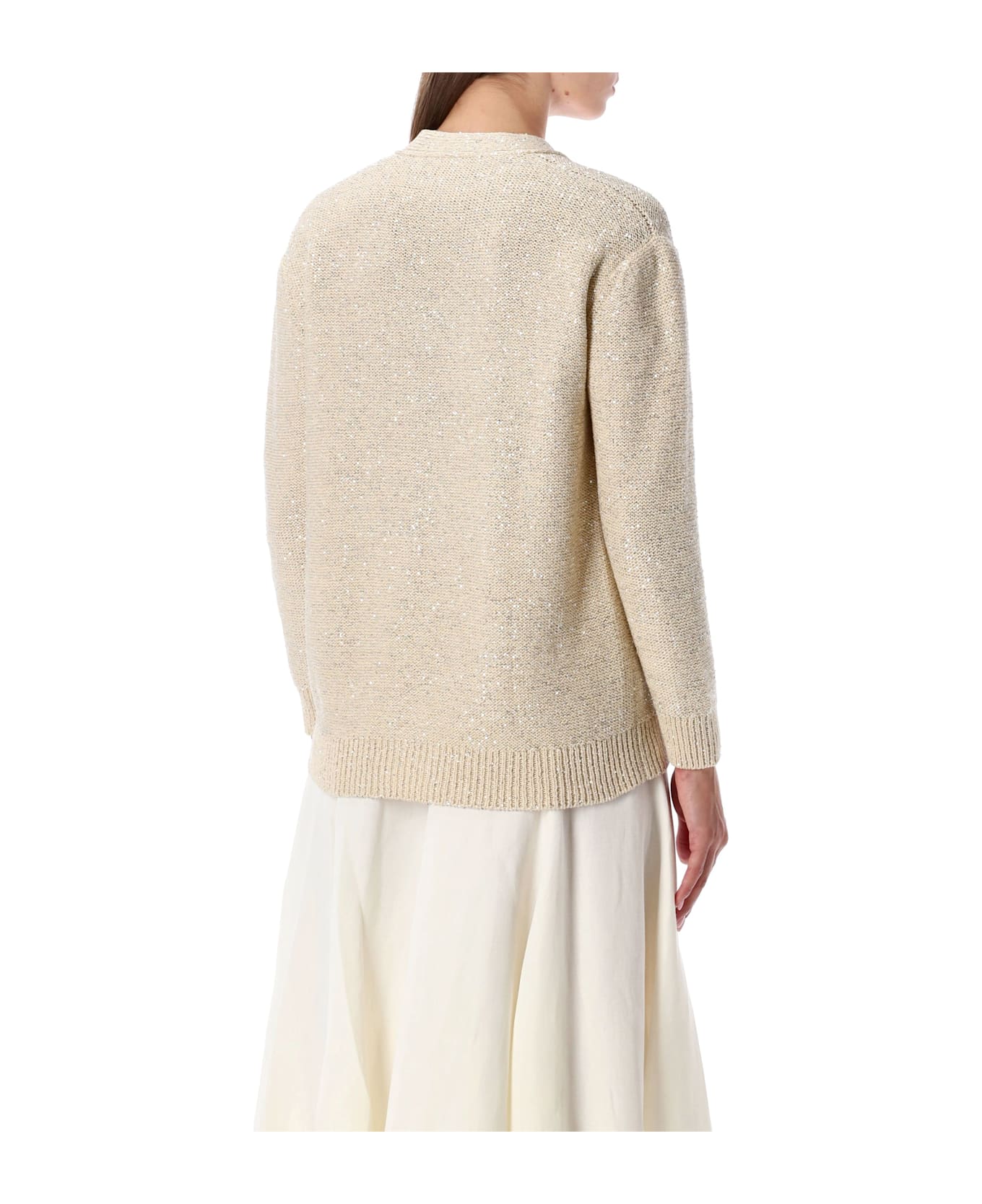 Fabiana Filippi Cotton Cardigan With Sequins - VANILLA