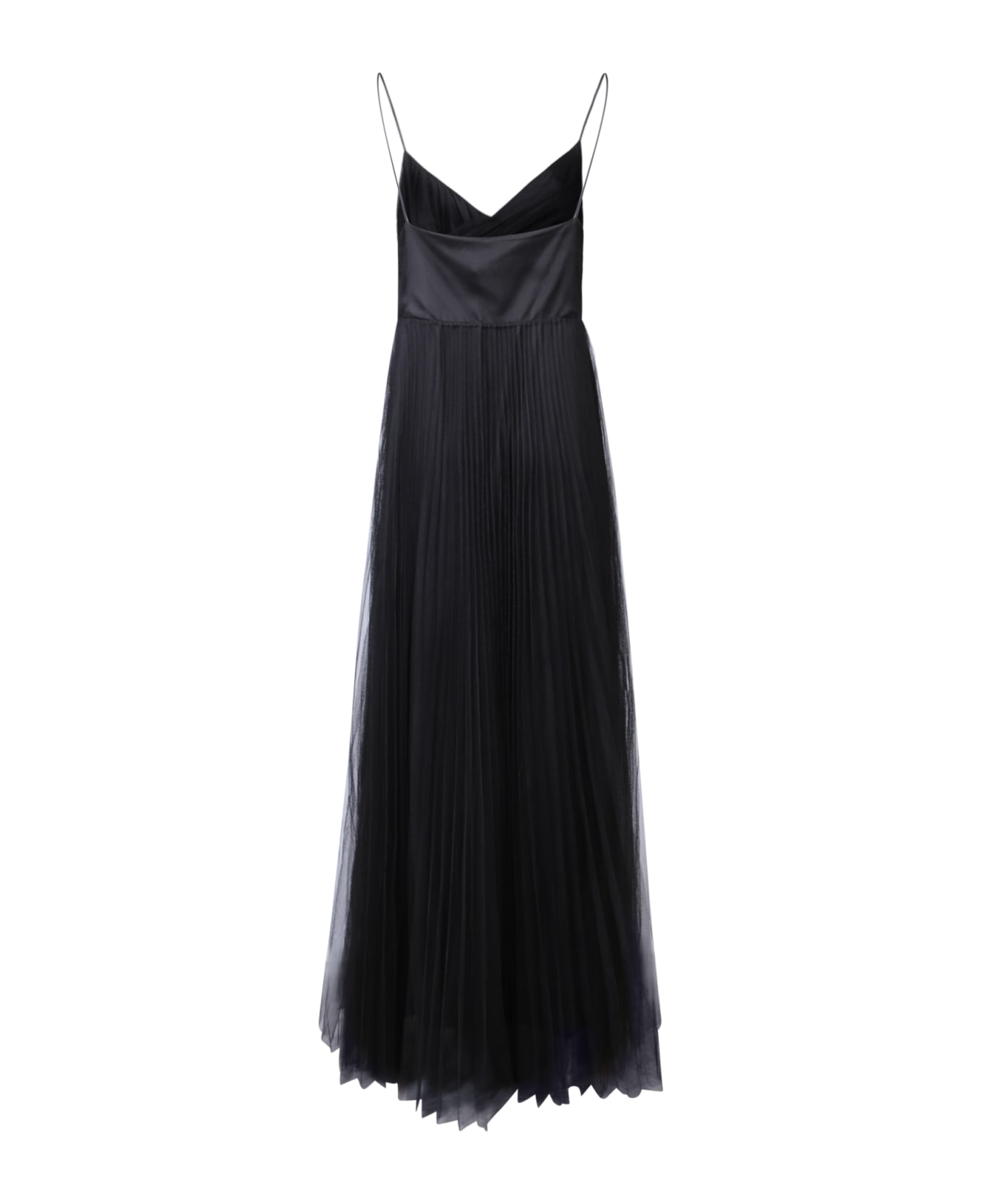 Fabiana Filippi Pleated Tulle Long Black Dress By Fabiana Filippi - Black