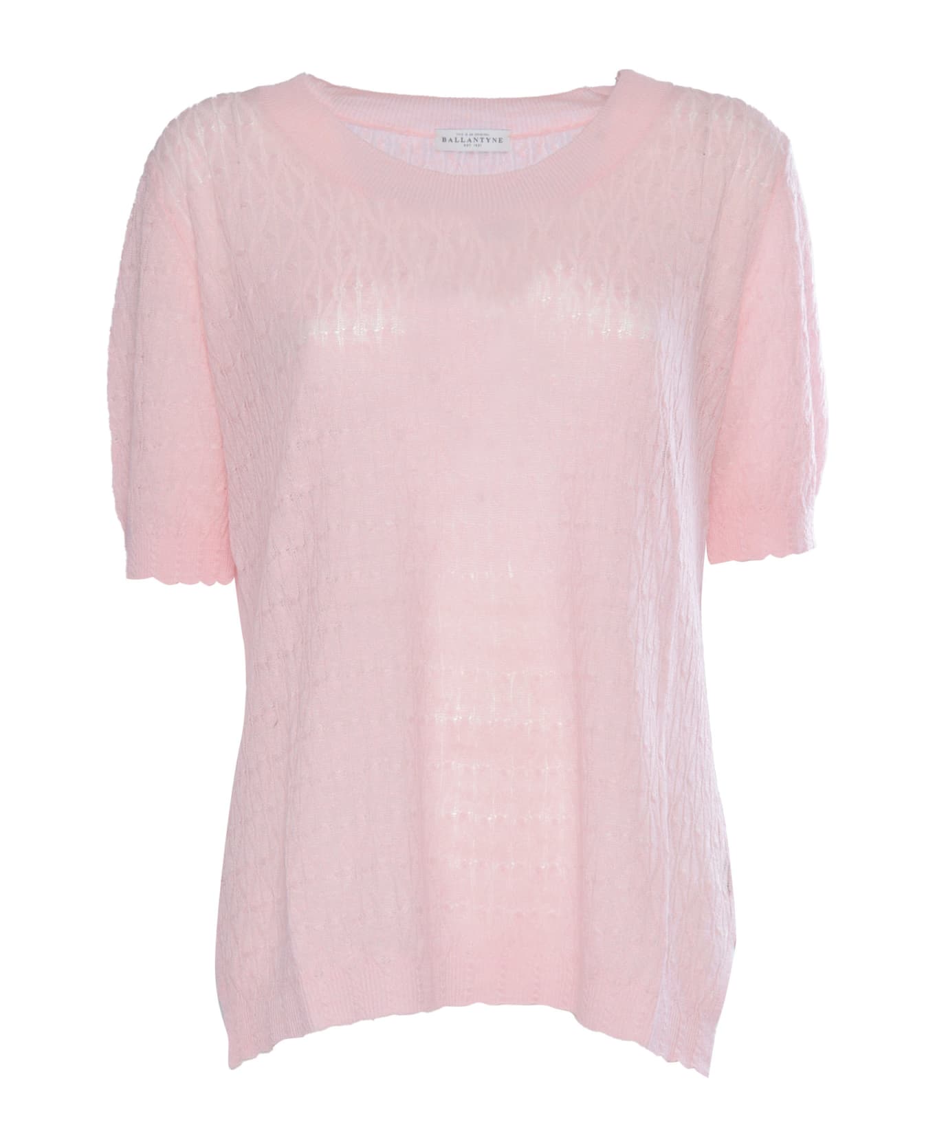 Ballantyne Pink Linen Sweater - PINK ニットウェア