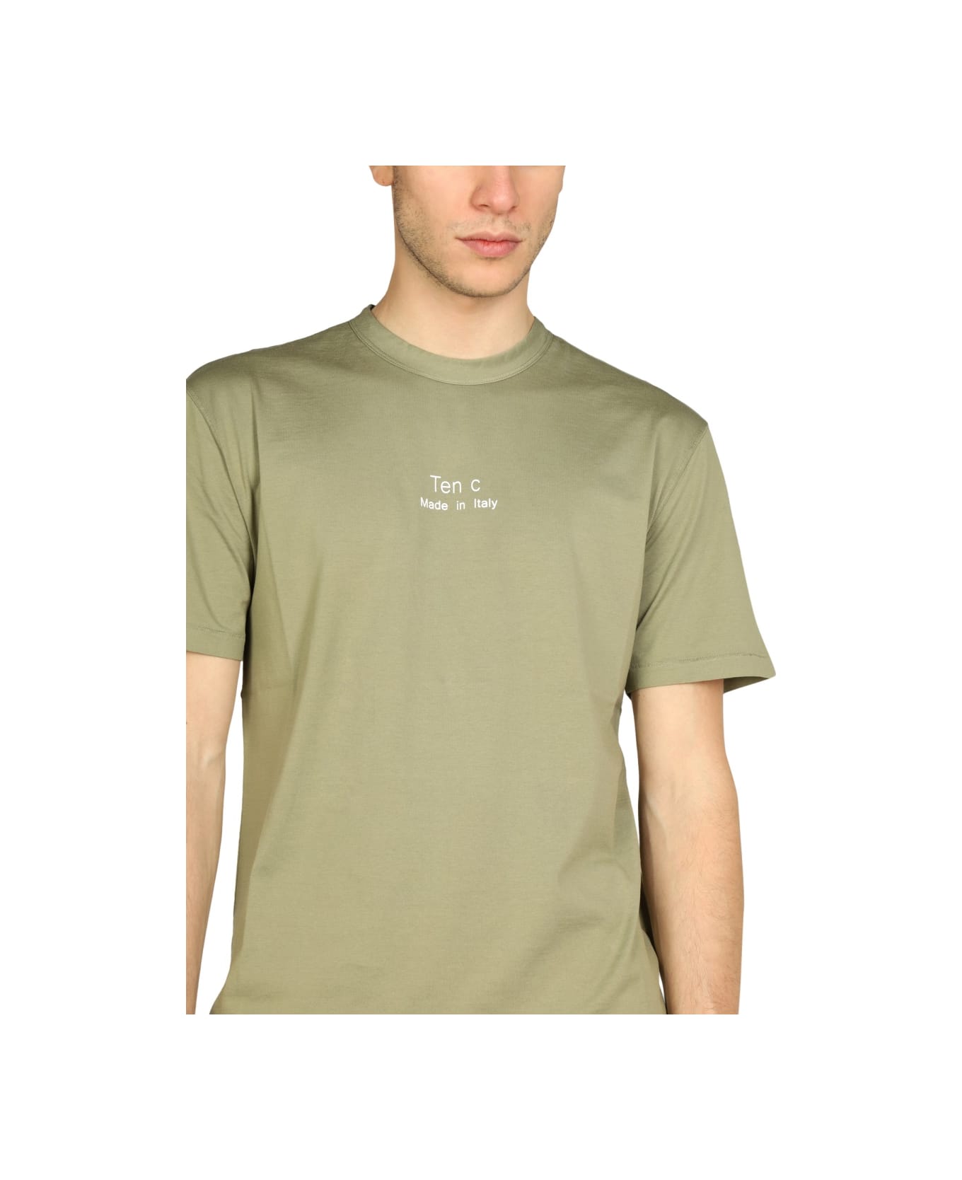 Ten C Logo Print T-shirt - GREEN