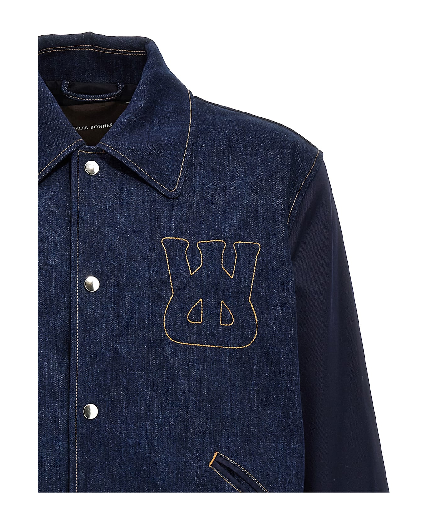 Wales Bonner 
the Echo Denim Varsity
 Jacket - Blue