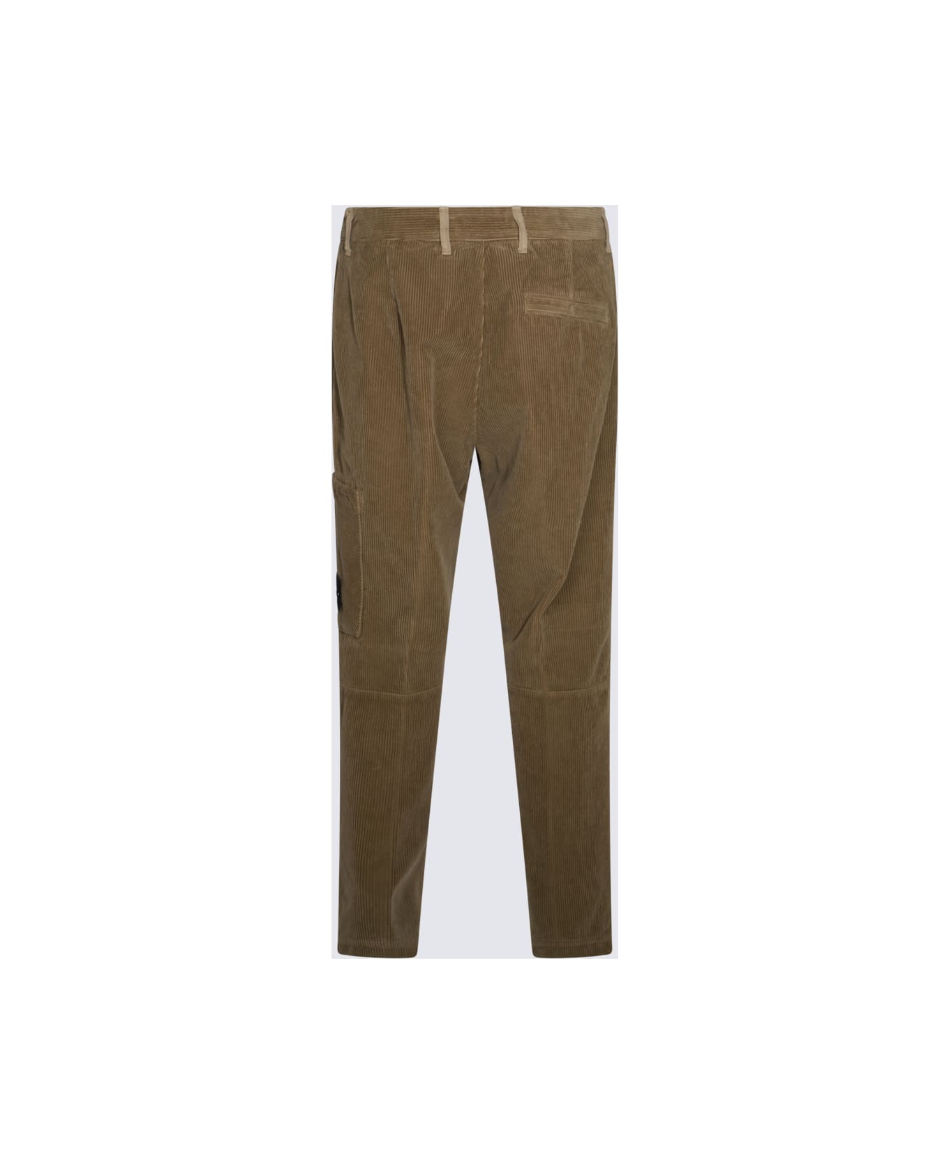 Stone Island Beige Cotton Pants - BISCUIT