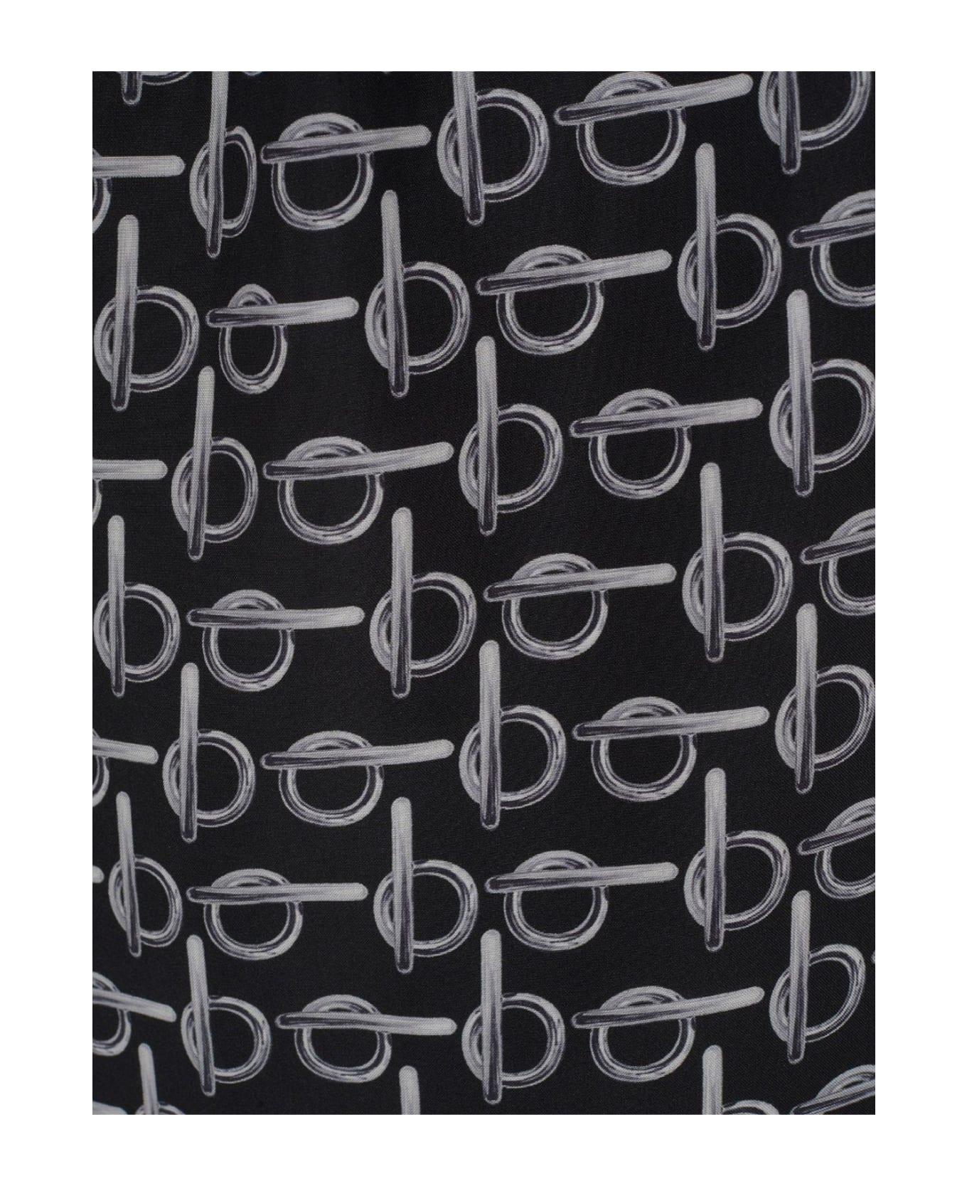 Burberry Monogram Print Knee-length Shorts - Silver/Black