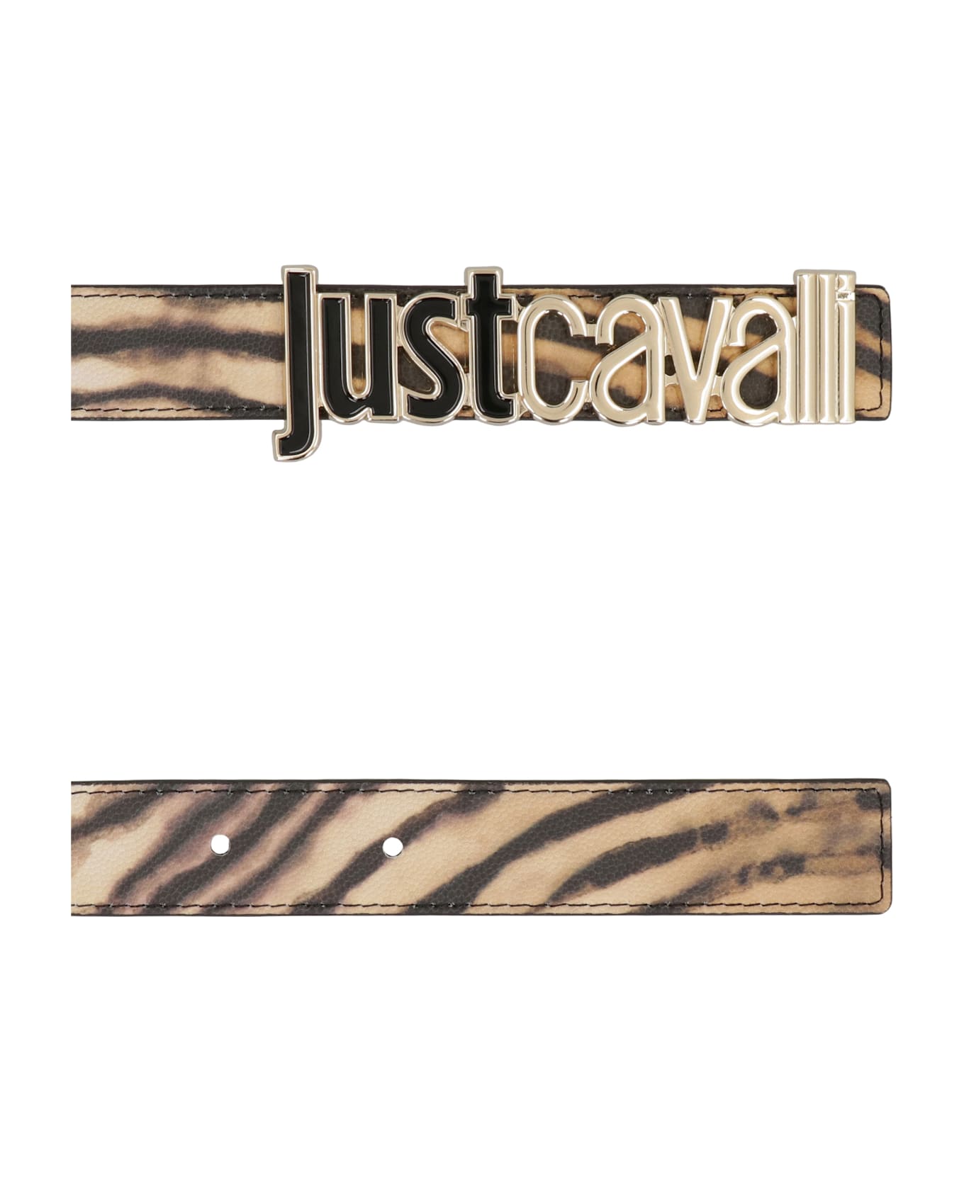 Just Cavalli Jc Patent Leather Belt Printed Leather Belt - Animalier