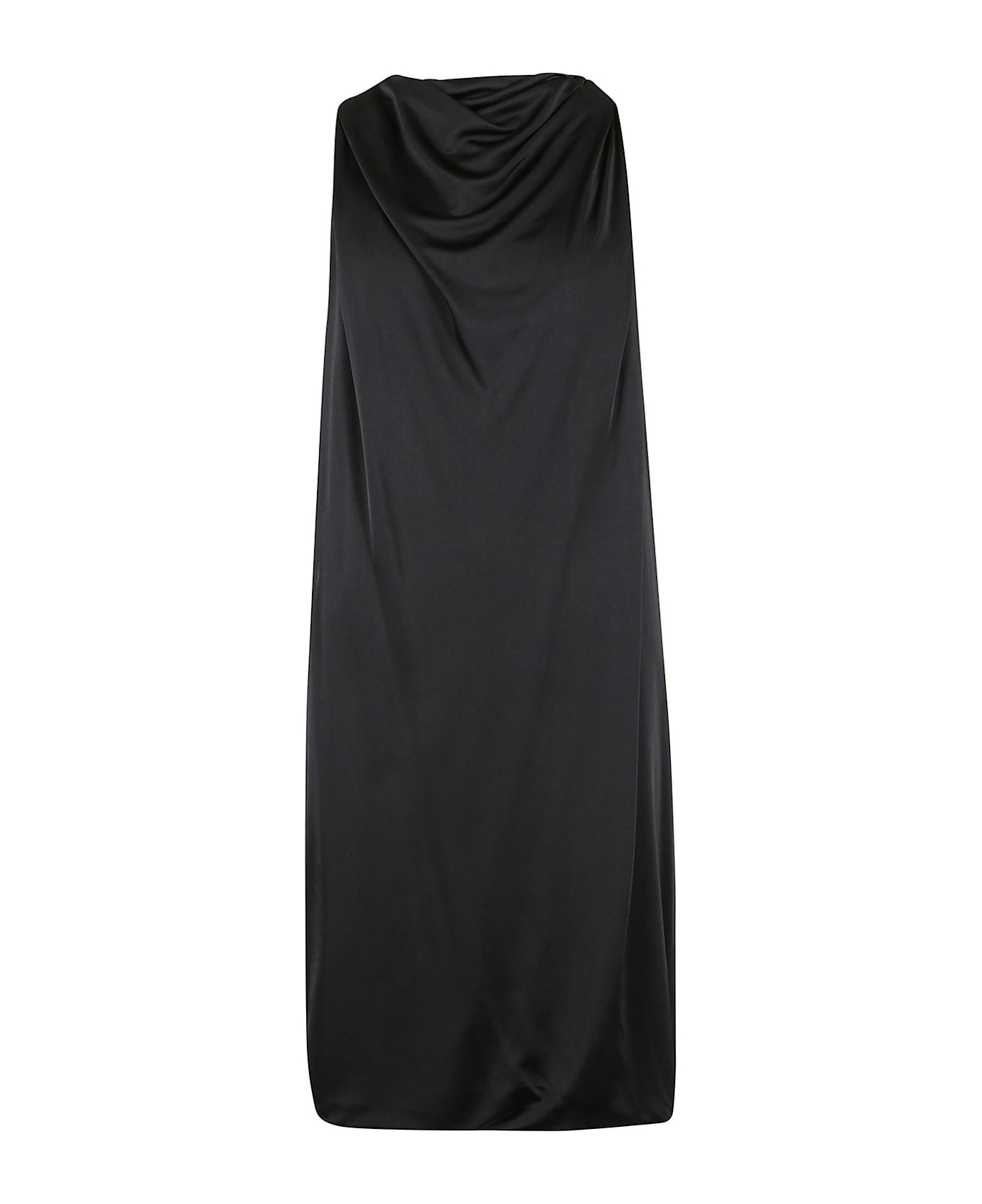 Lanvin Brooch-detailed Satin Midi Dress - noir