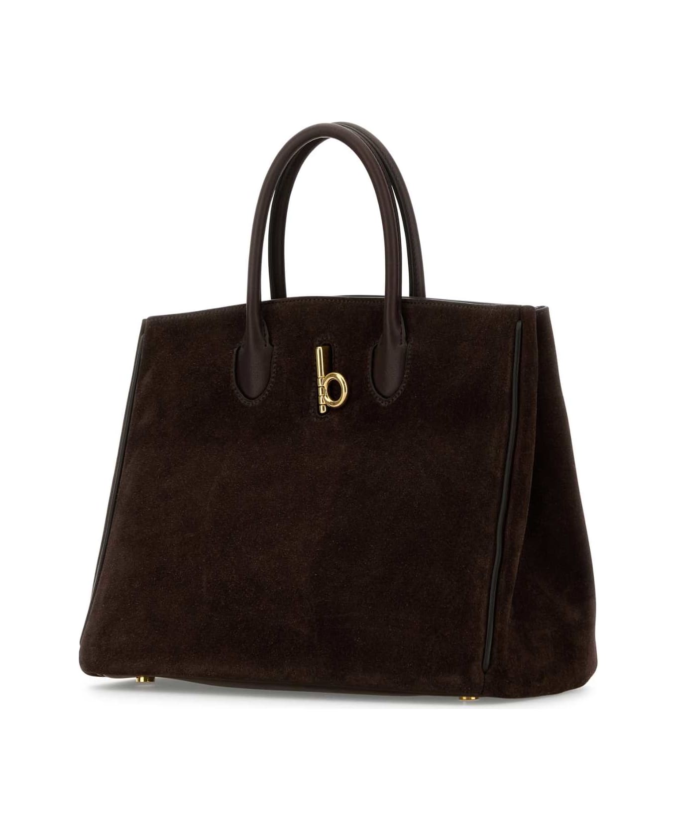 Burberry Brown Suede Small Rocking Horse Handbag - DARKBROWN